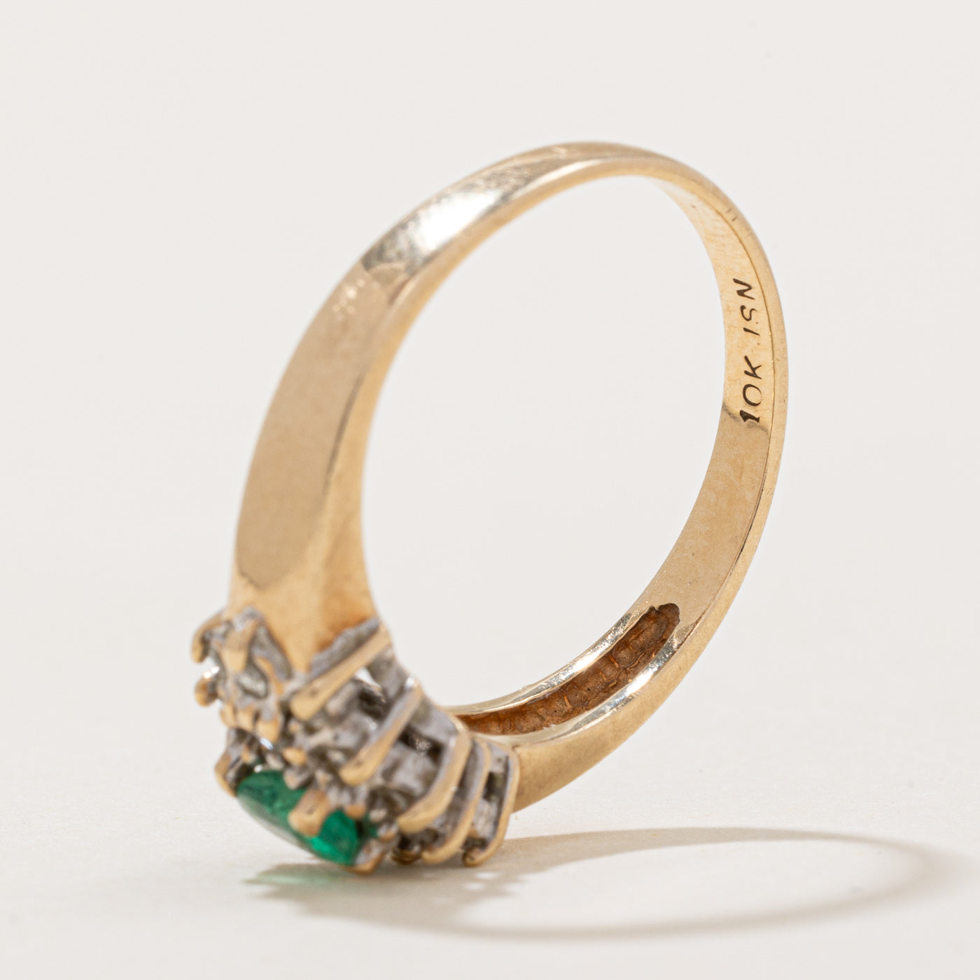 Emerald & Diamond Ring - 0.16ct Emerald & 0.14ctw Diamond Engagement Ring, Size 6, 925 Sterling Silver, Perfect for Wedding, Anniversary & Proposal Gifts
