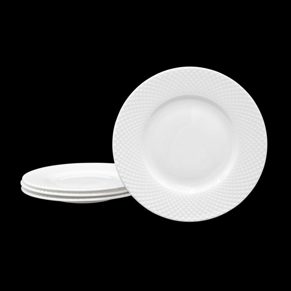Stanton 4-Piece Appetizer Plate Set - Elegant Small Serving Dishes for Cheese, Desserts, Snacks - Perfect for Dinner Parties, Entertaining & Holiday Gatherings