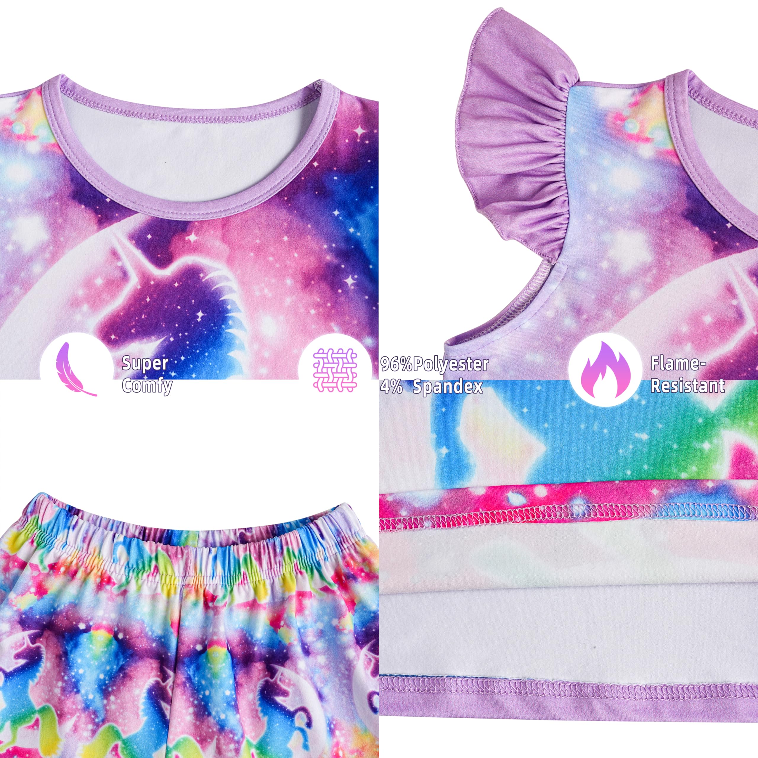 LQSZ Girls Pajamas Set - Cute Toddler Sleepwear for Girls 2-12 Years | Soft Cotton Summer PJs | Perfect Birthday Gift & Nightwear for Kids | Ideal for Bedtime, Sleepovers, and Lounging at Home