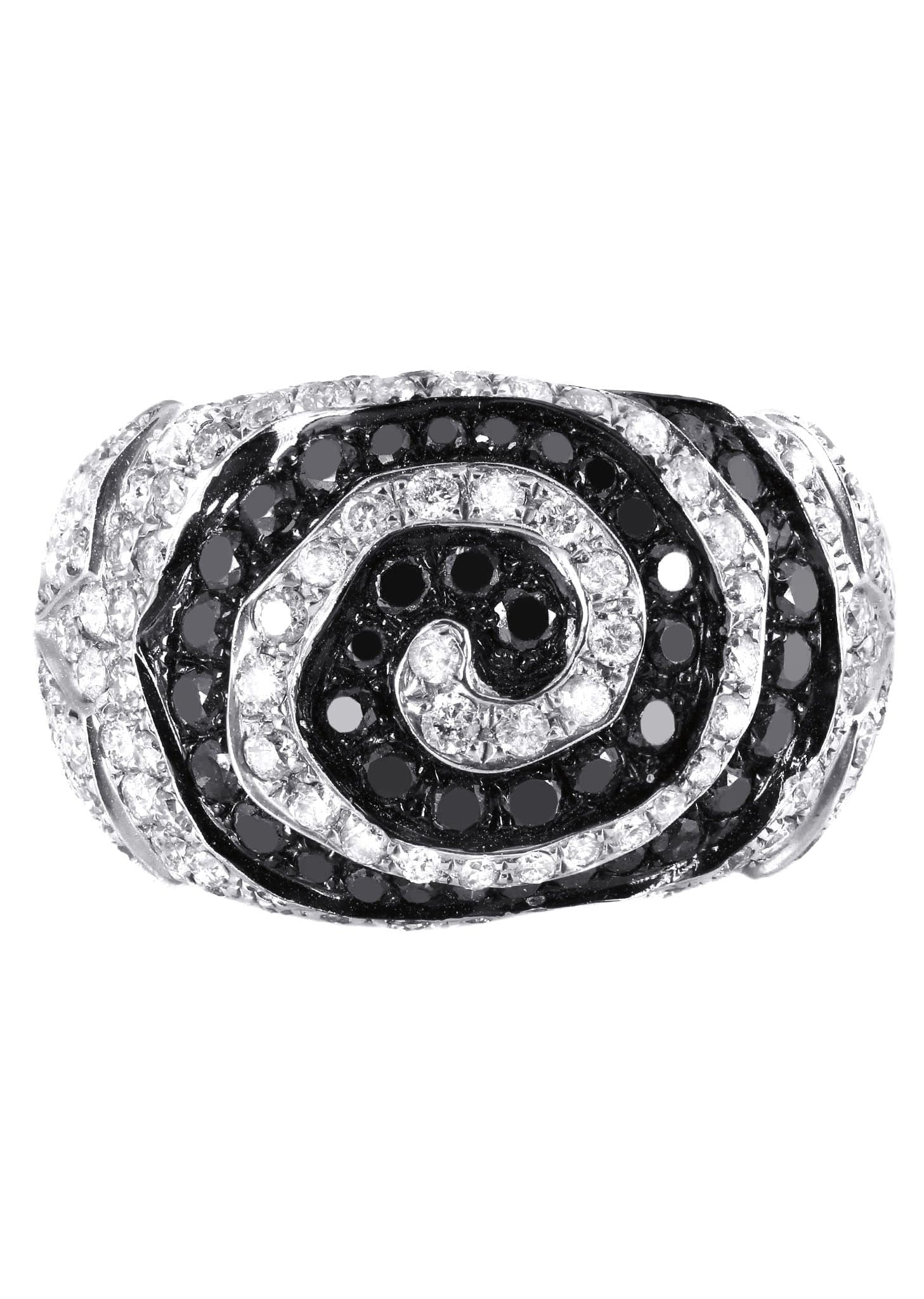 14K Gold Black Diamond Cocktail Ring for Women - 1.97 Carat Genuine Diamond, 7.01 Grams Elegant Jewelry | Perfect for Evening Parties, Weddings & Special Occasions