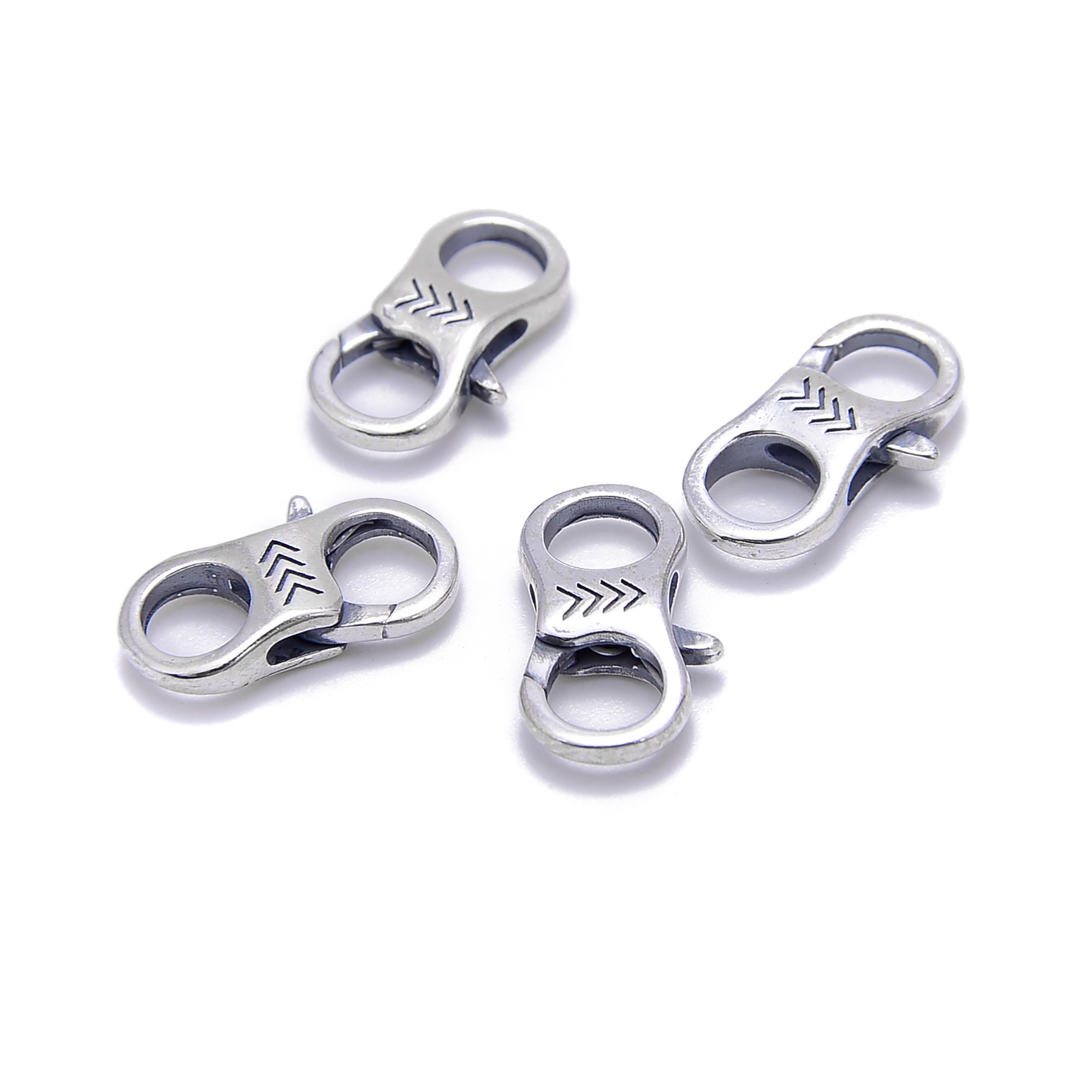925 Sterling Silver Anti-Tarnish Double Circle Clasp - 9x16mm (2 Pcs/Bag) - Perfect for Jewelry Making, Bracelets & Necklace Repair