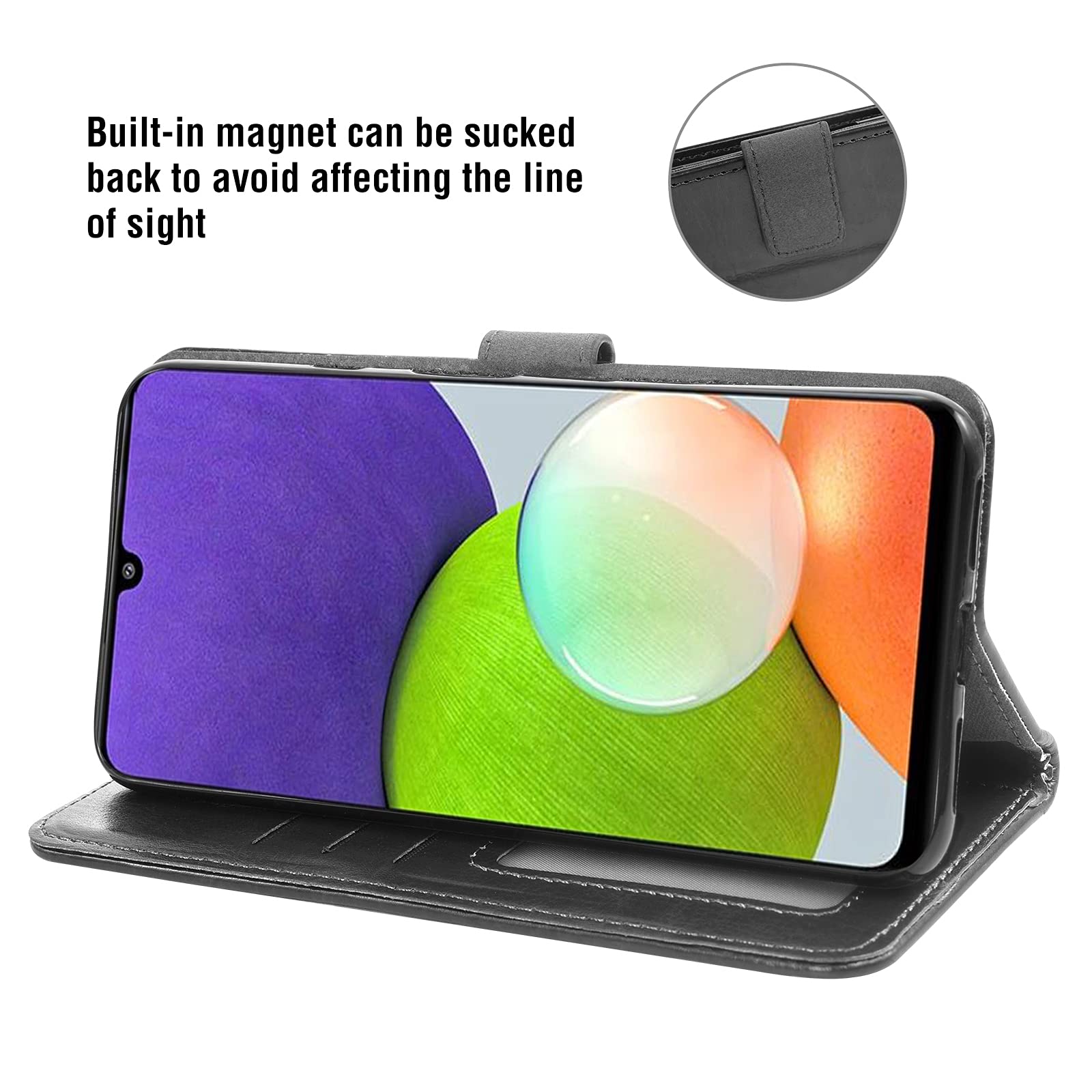 ASUWISH Wallet Case for Samsung Galaxy A22 4G (6.4