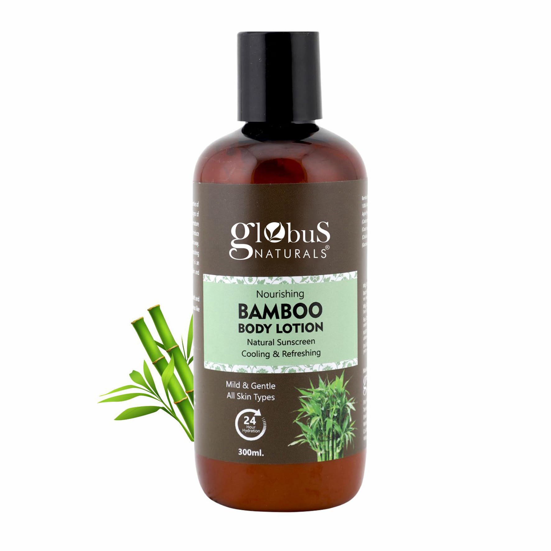 Globus Naturals Nourishing Bamboo Body Lotion 300ml - Hydrating & Moisturizing for Dry Skin - Perfect for Daily Use & Spa Days