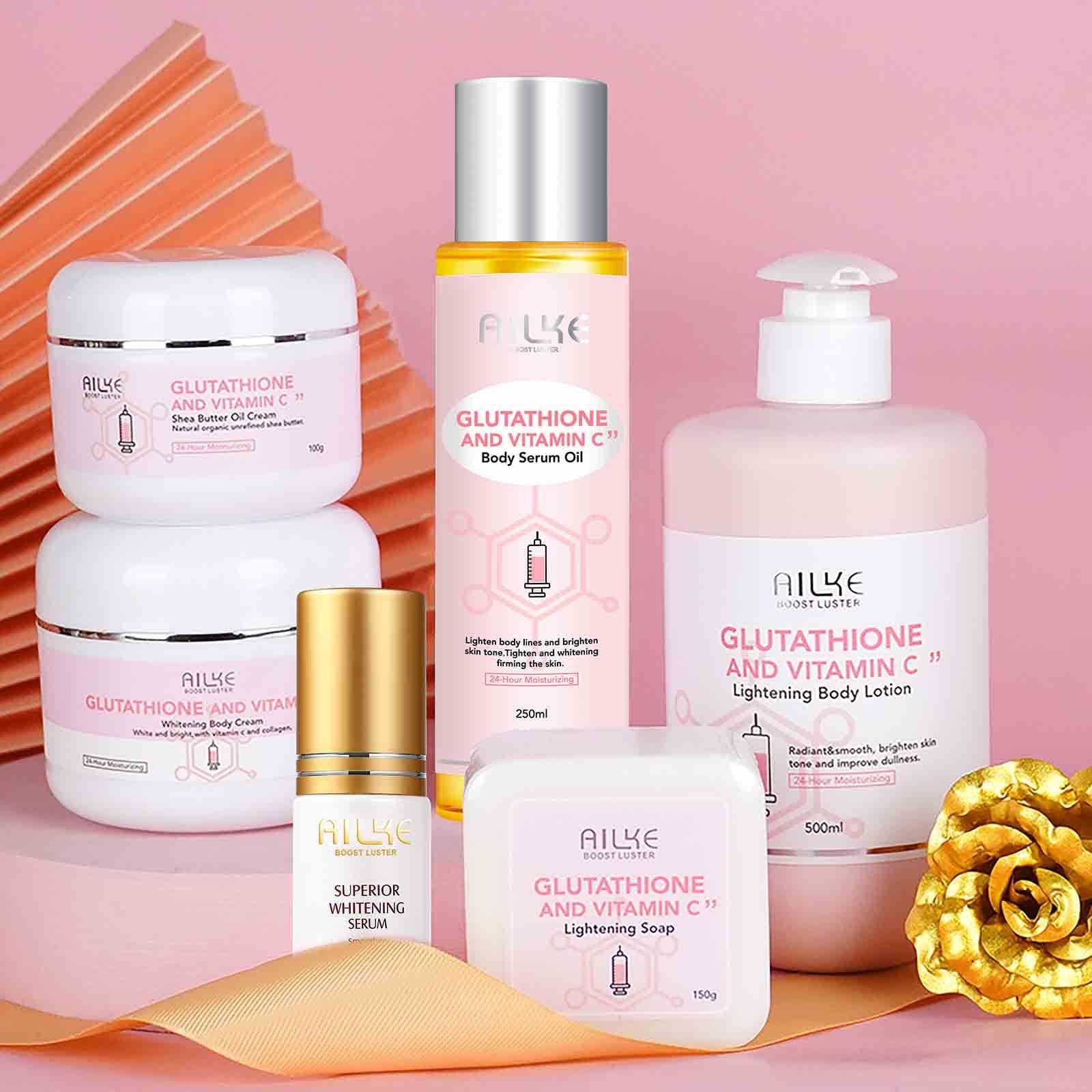 AILKE Vitamin C Cream for Face & Body - Hydrating & Brightening Moisturizer to Improve Dull Skin & Clean Complexion | Glowing Beauty Care for Day & Night Use