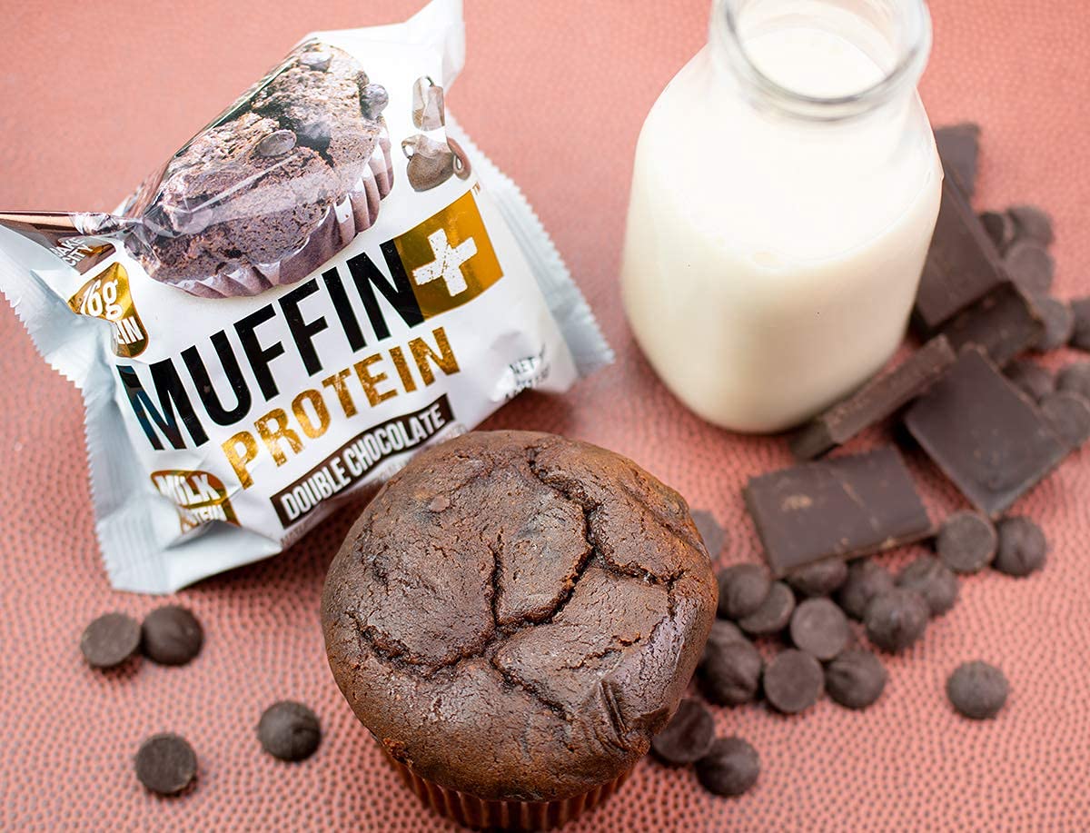 Bake City Muffin Plus Protein - High Protein Muffins with 16g Protein Each, 4oz Double Chocolate (12 Pack) | Perfect for Breakfast, Post-Workout Snack & Healthy On-the-Go Meals