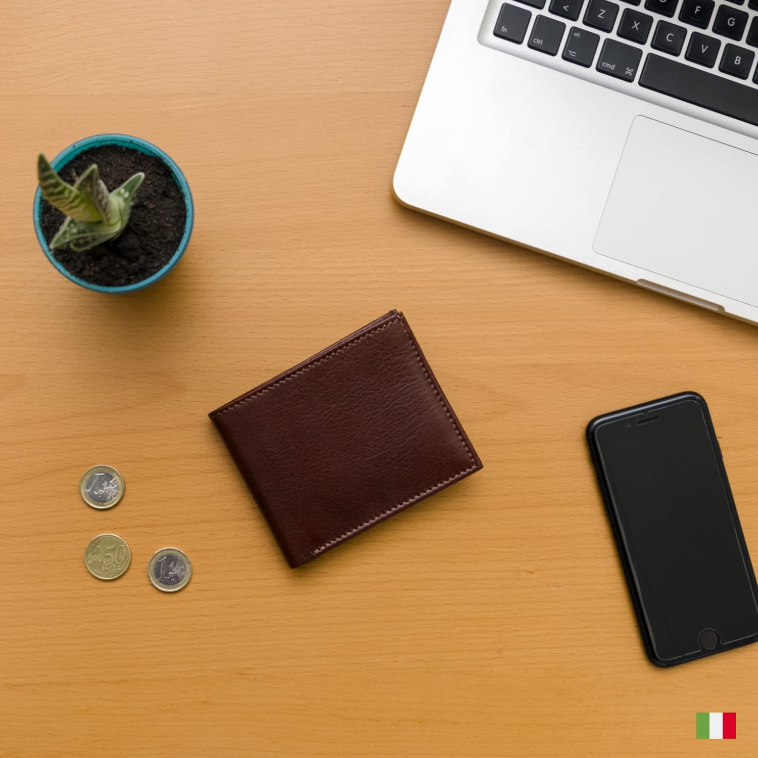 Maruse Bifold Wallet for Men - Slim Genuine Italian Calf Leather Wallet - Elegant & Minimalist RFID Blocking - Perfect for Everyday Carry, Business & Travel - Black