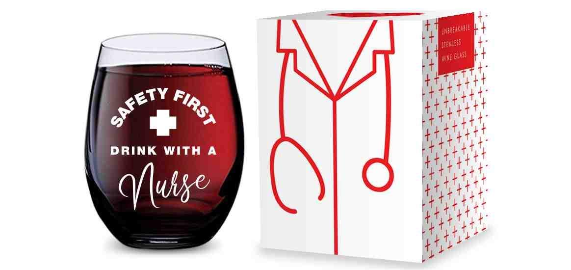 Unbreakable Tritan Plastic Stemless Wine Glass for Nurses - 16oz Shatterproof Cup with 