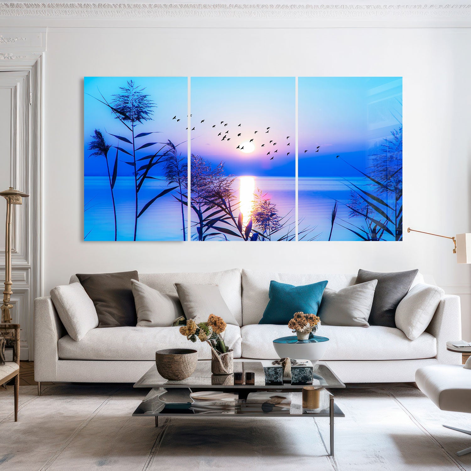 Blue Sunset Trinity - Stunning Sunset Wall Art for Home & Office Decor - Perfect for Living Rooms, Bedrooms & Gifts