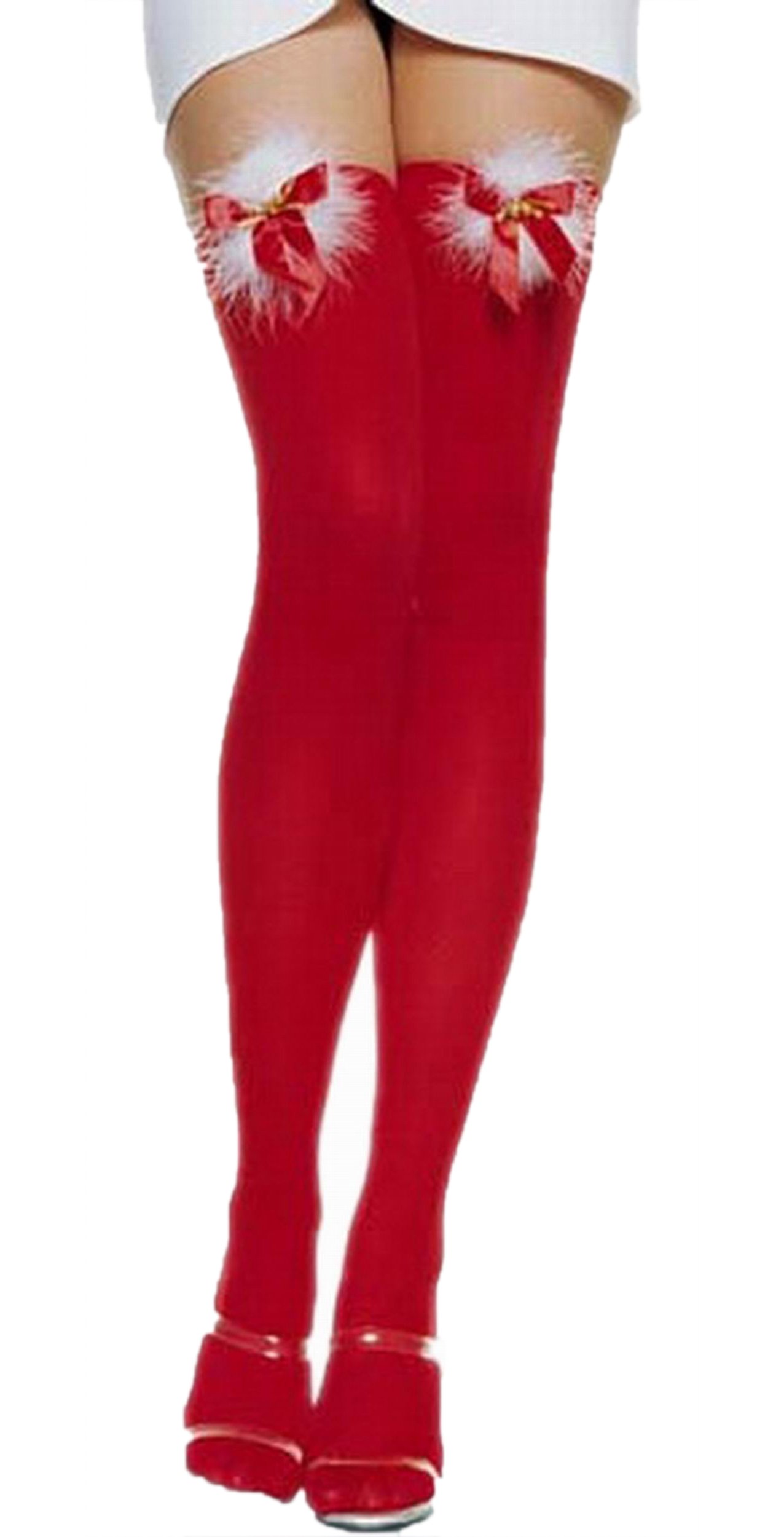 Sexy Red Thigh High Christmas Stockings - Women's Festive Holiday Stockings for Xmas Party, Gift Exchange & Romantic Nights - Perfect for Christmas Decor, Santa Gifts & Bedroom Accessories