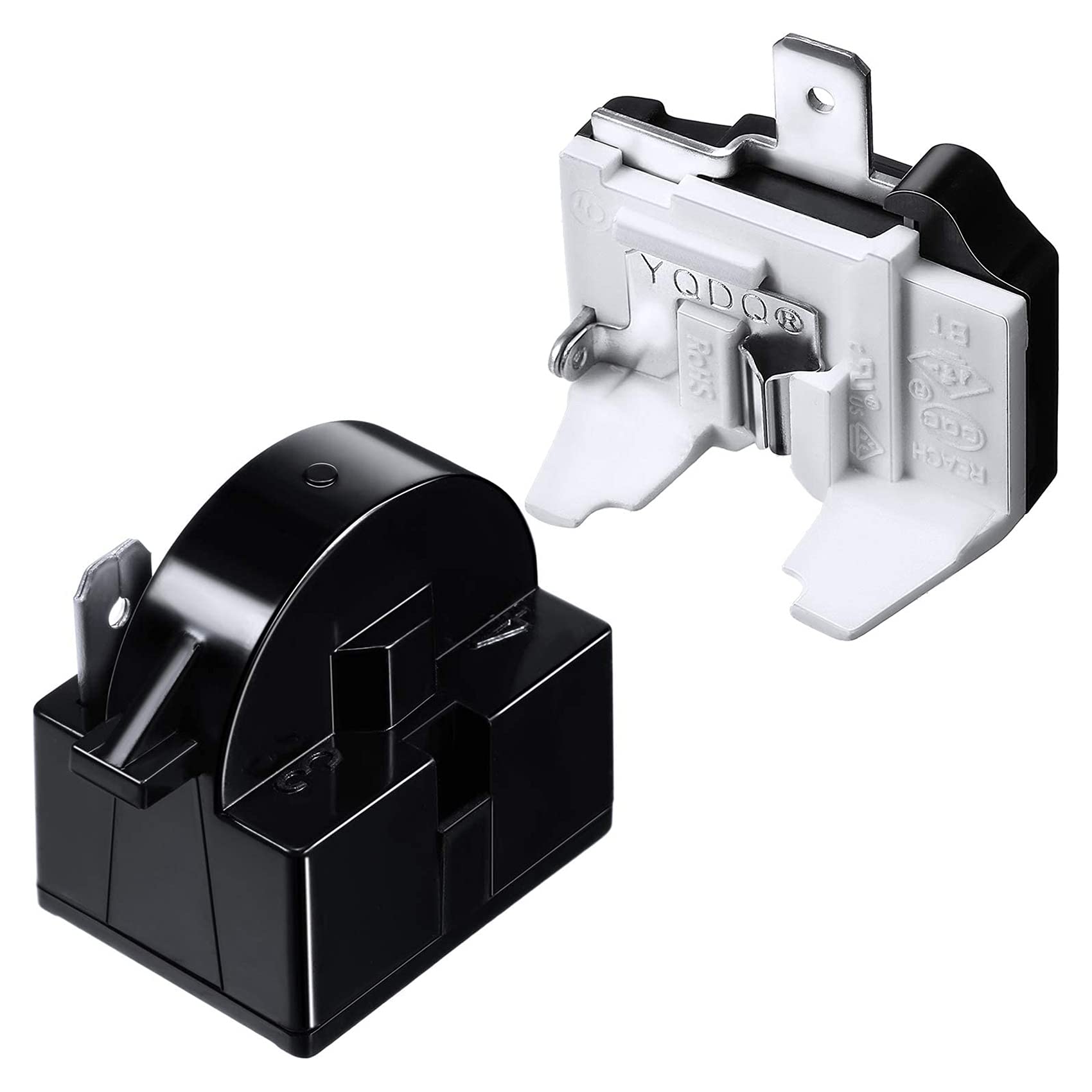 Acrosser QP2-4.7 PTC Relay 1 Pin & 6750C-0005P Refrigerator Overload Protector Combo - High Quality Replacement Parts for Refrigerator Repair and Maintenance - Perfect for Home Appliance Technicians and DIY Fixes