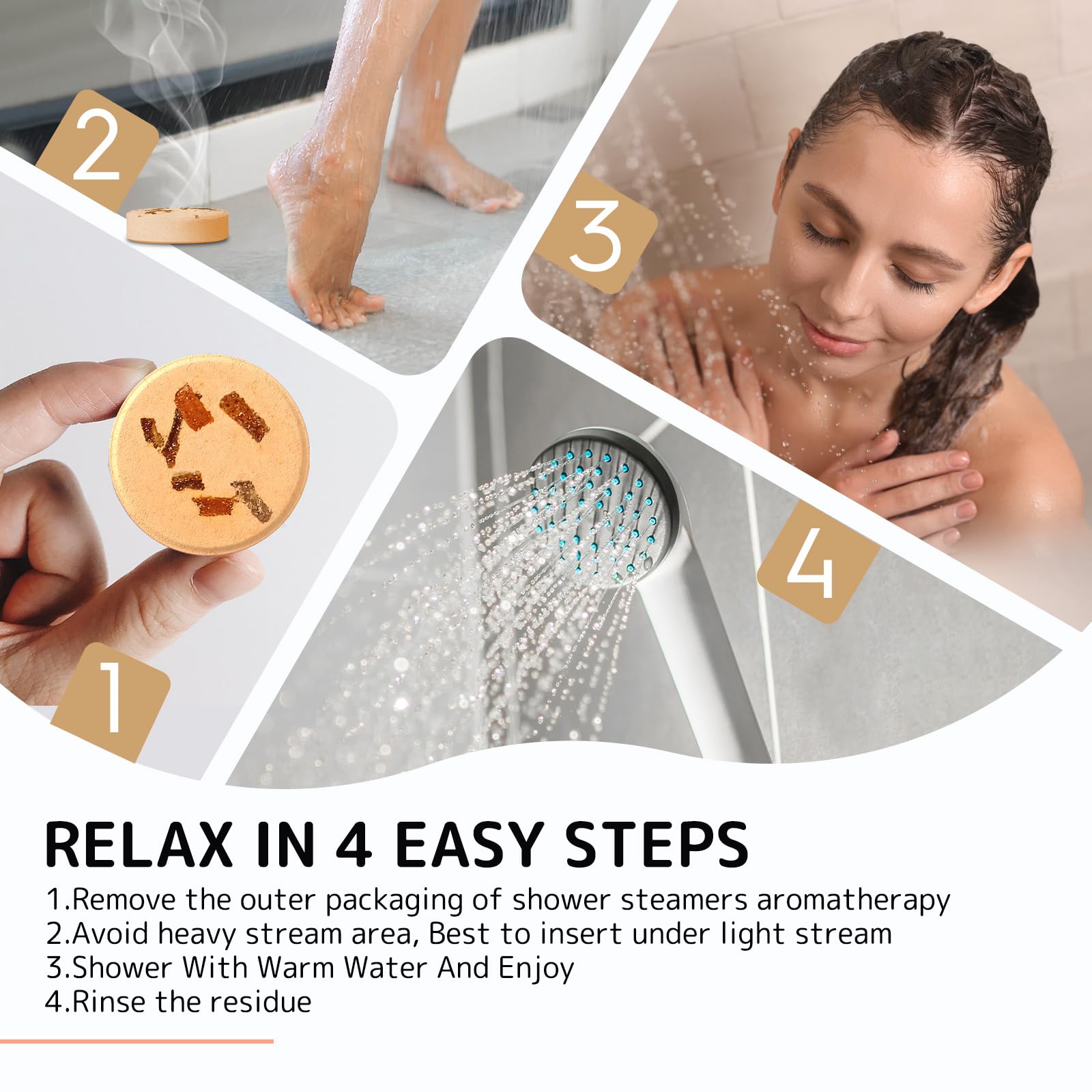 SWCANDY Aromatherapy Shower Steamers - 8 Pack Fruity Bath Bombs for Women, Relaxing Shower Bombs with Essential Oils | Perfect Birthday & Christmas Gifts, Stocking Stuffers for Her | Spa Day, Stress Relief & Home Relaxation