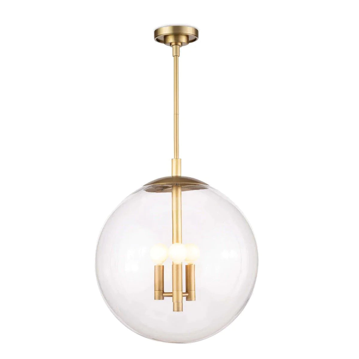 Vintage Cafe Pendant Light - Medium Size Natural Brass Finish for Kitchen Island, Dining Room & Coffee Shop Decor | Dimmable Hanging Light Fixture