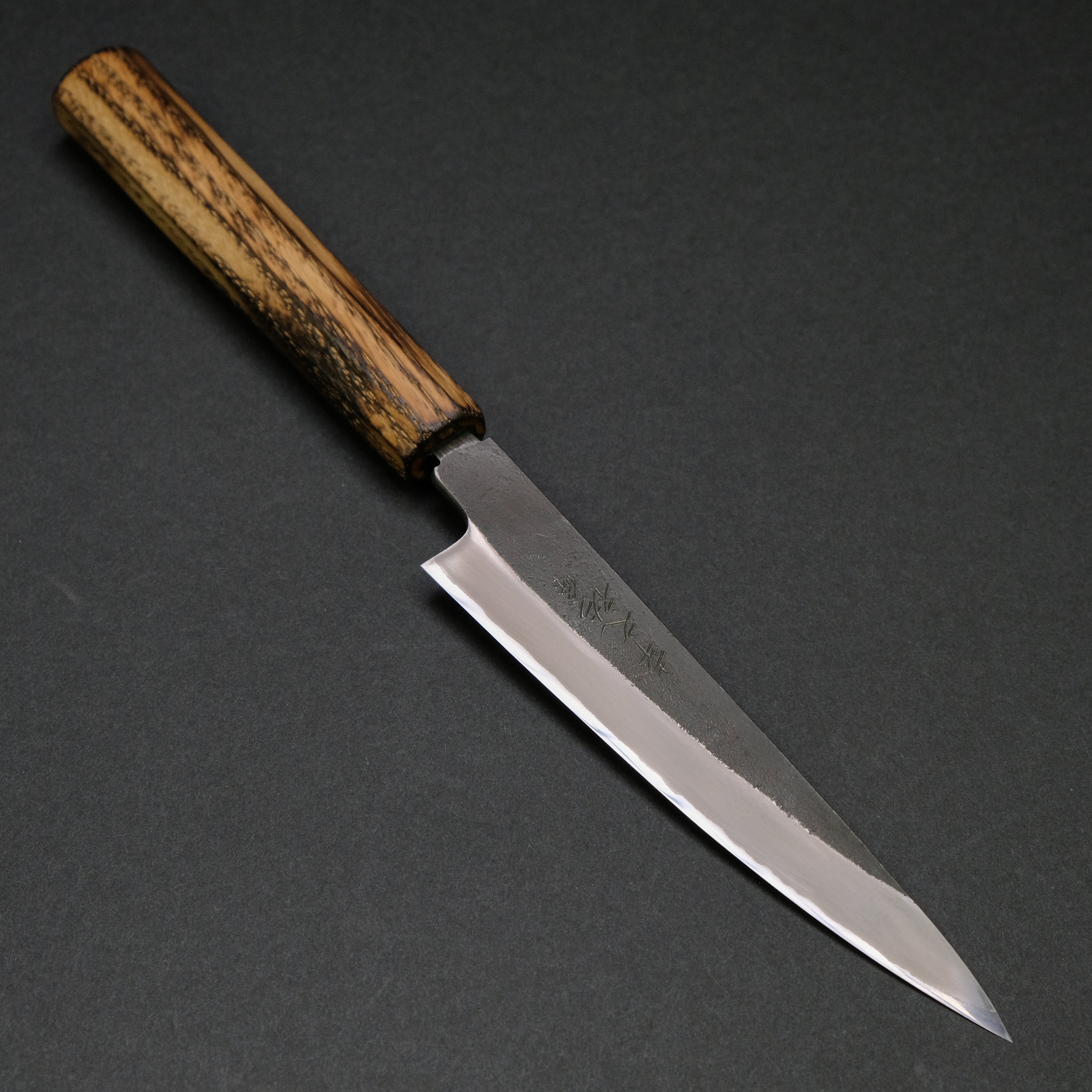 Konosuke MB White #2 Nashiji Kurouchi Petty Knife 150mm - Japanese Chef Knife with Khii Chestnut Handle - Perfect for Slicing, Peeling & Precision Kitchen Tasks