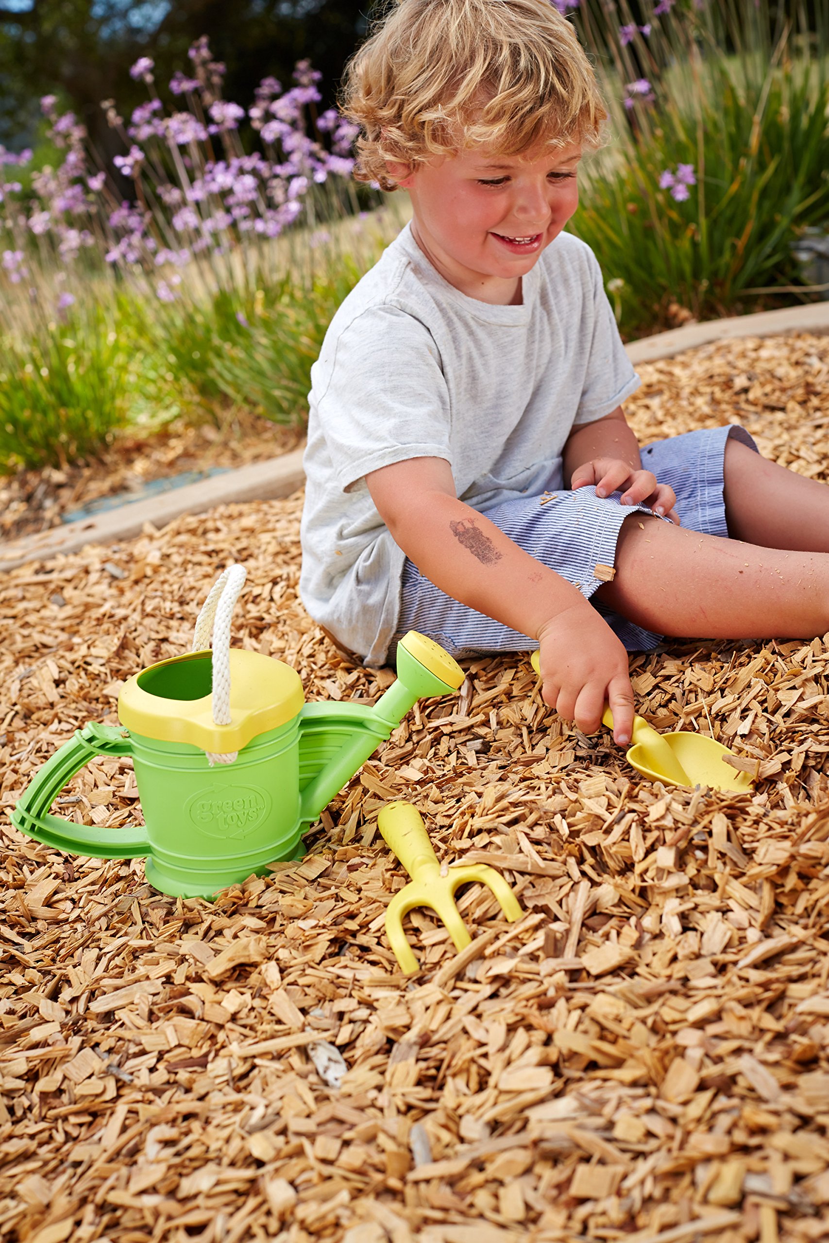**Green Toys Watering Can - Eco-Friendly Kids Gardening Toy for Outdoor Play, Watering Plants, Sandbox Fun & Pretend Play**