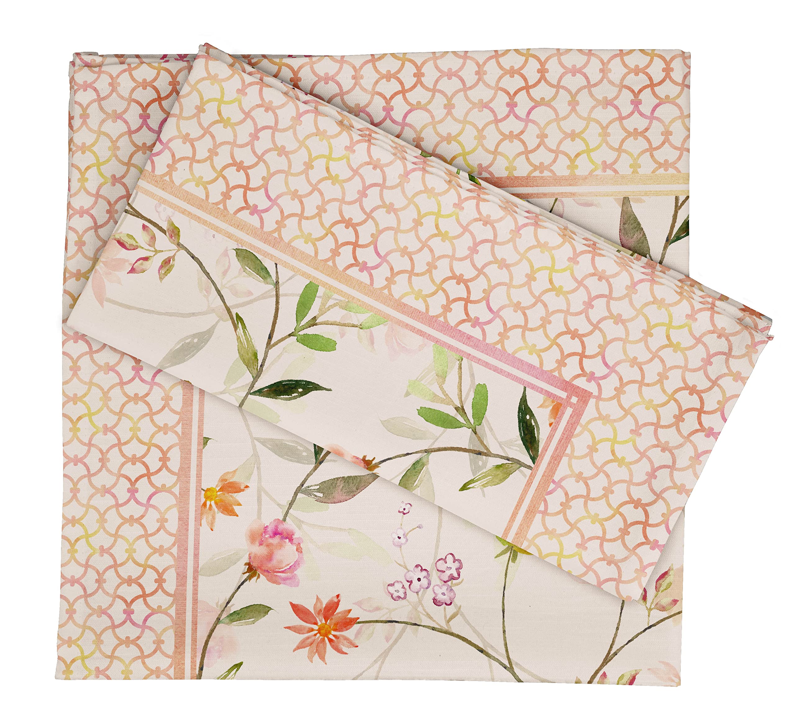 Premium Cotton Printed Reusable Napkins Set of 12 - 20x20 Inch Floral Design Luxury Table Linens for Dinner Parties, Weddings & Home Decor