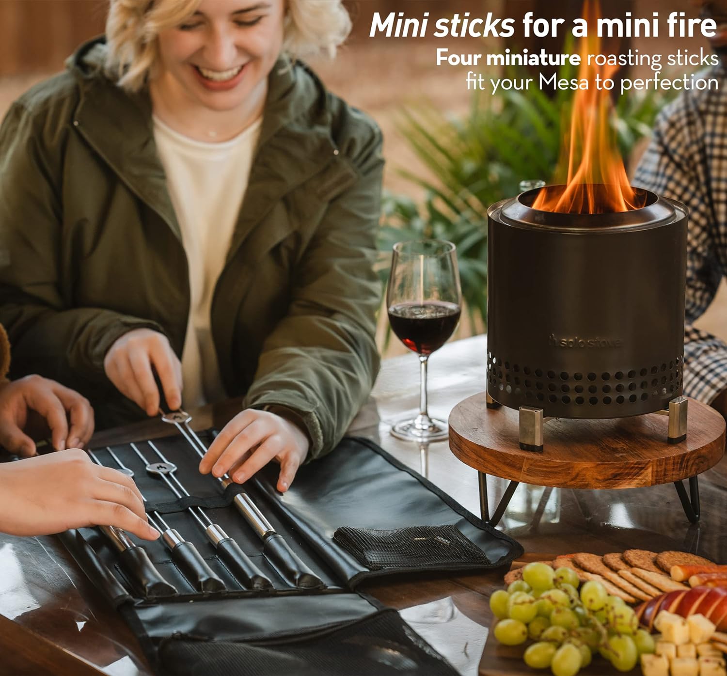 Solo Stove Mesa Accessory Pack - Fire Pit Grill Grate, Spark Screen & Carry Bag - Perfect for Camping, Backyard BBQs & Outdoor Adventures