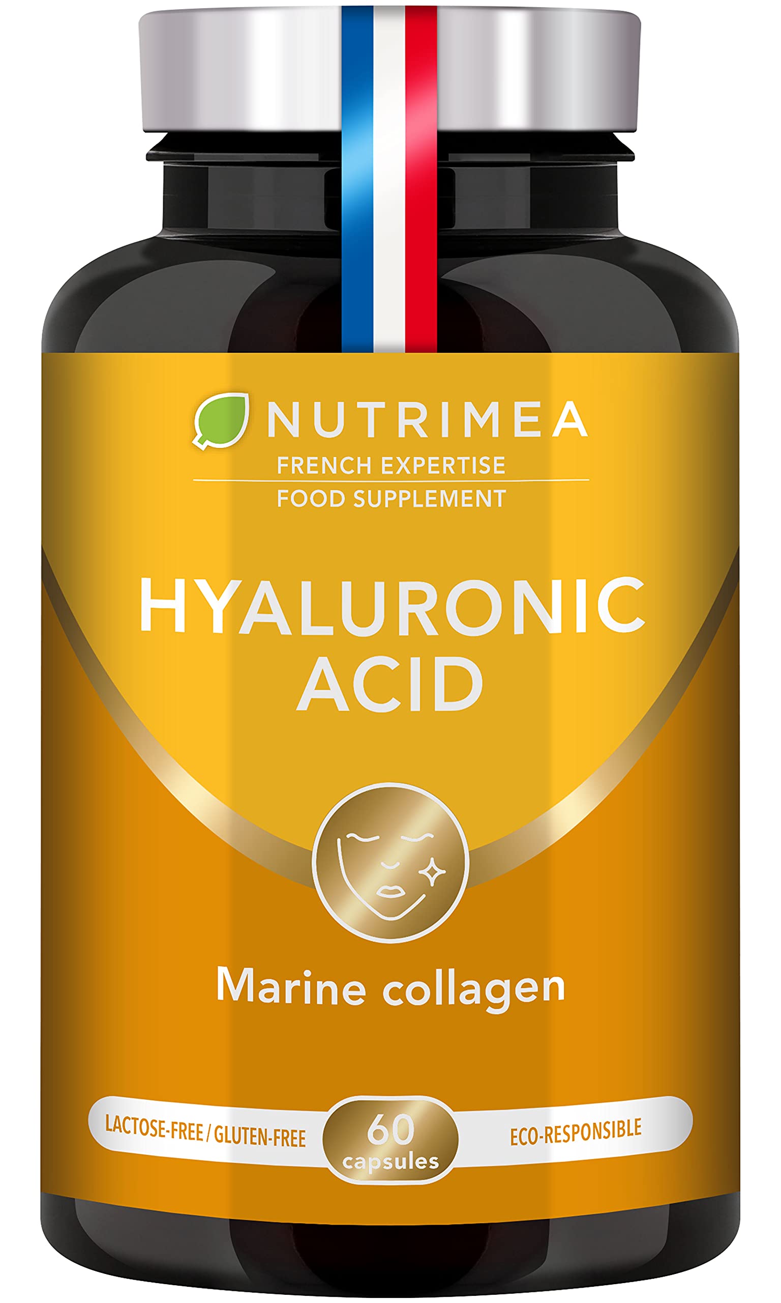 Premium Hyaluronic Acid & Marine Collagen Supplement with Vitamins A & C - Anti-Wrinkle, Skin Restructuring & Joint Support - Plant-Based Anti-Aging Capsules - French Formulated for Radiant Skin & Healthy Joints - Perfect for Daily Beauty Routine & Active Lifestyle