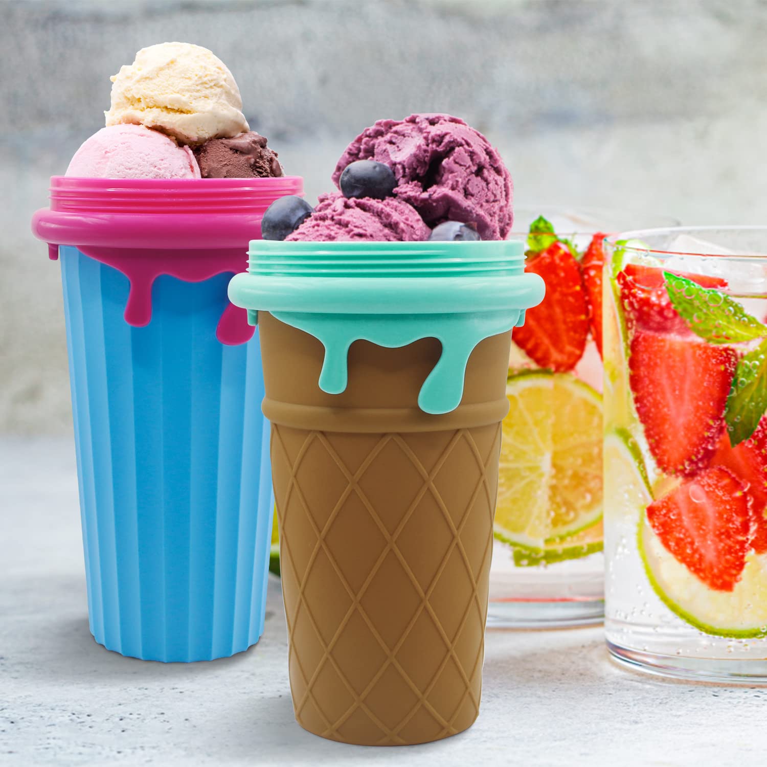 UPGRADED 500ML Slushy Maker Cup - Large Capacity Frozen Magic Cup for Milkshakes & Smoothies | Perfect for Summer Drinks, Pool Parties, and Backyard BBQs