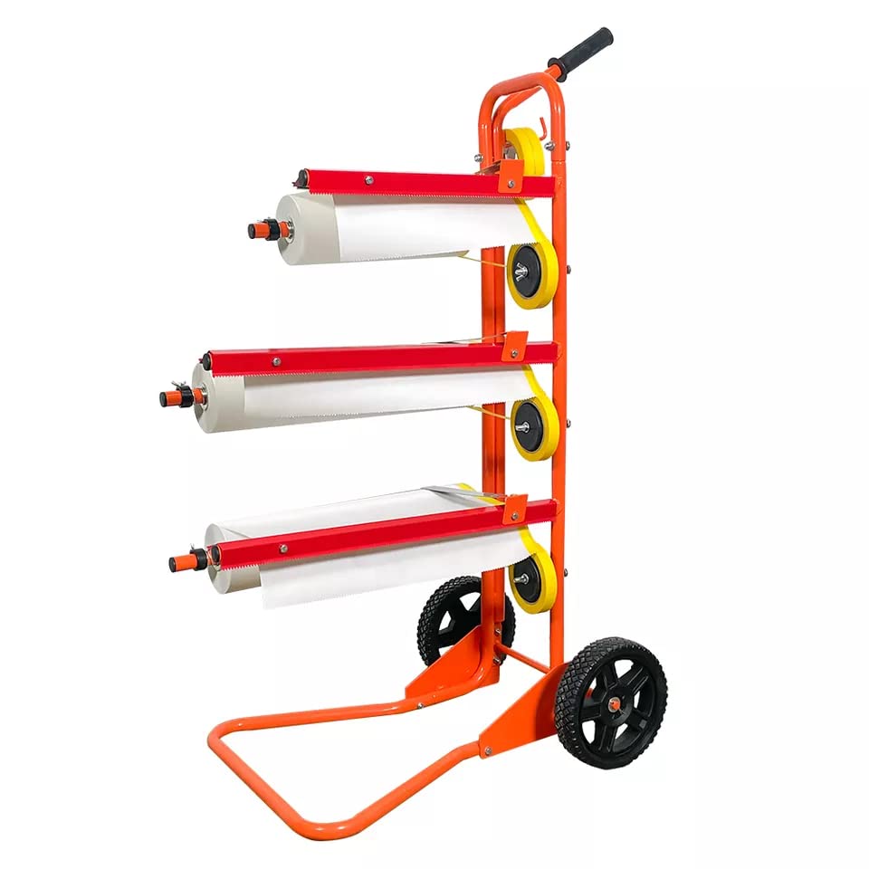 Portable Slimline Mobile Masking Paper Dispenser Stand - Holds Multiple Rolls for Easy Masking & Taping - Ideal for Painting, DIY Projects, and Construction Sites