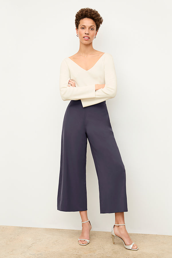 Elena Travel Culotte Pants - OrigamiTech Wrinkle-Free Cool Charcoal for Women | Perfect for Business Trips & Casual Outings