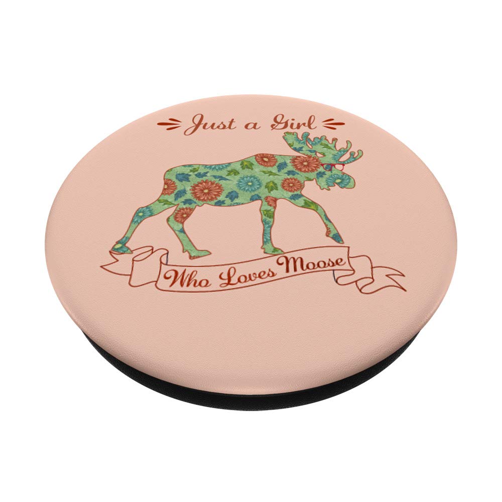 Floral Moose PopSockets PopGrip - Swappable Phone Grip for iPhone, Samsung & Tablets | Cute Animal Design for Girls | Perfect for School, Work & Travel