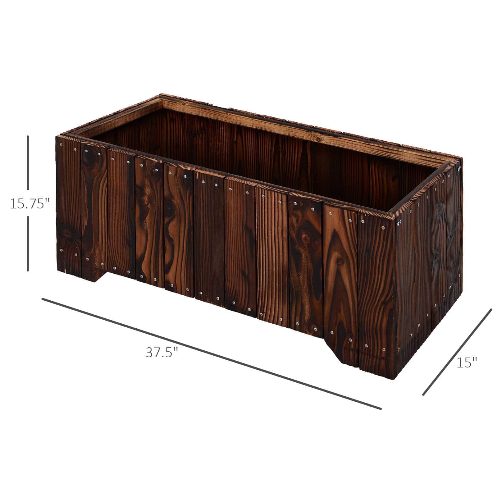 Natural Solid Fir Wood Raised Garden Bed Planter Box - Durable Outdoor Rectangle Planter for Vegetables, Flowers & Herbs - Perfect for Backyard, Patio & Urban Gardening