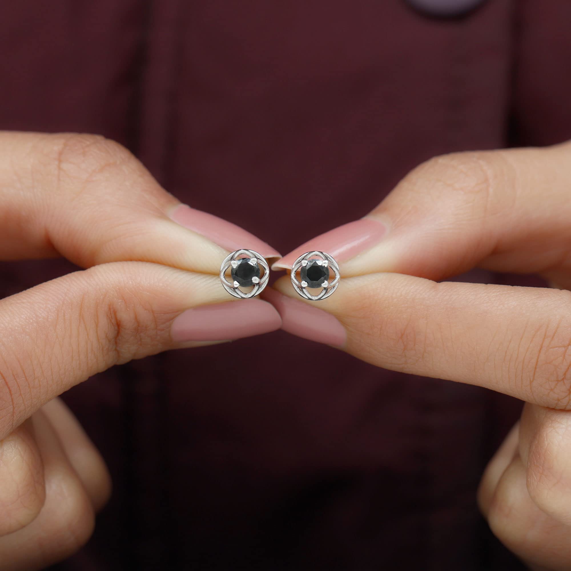 Certified AAA Quality Black Onyx Stud Earrings for Women - Real Onyx Screw Back Earrings (Perfect Gift for Birthday, Anniversary & Special Occasions) - Elegant Jewelry for Everyday Wear, Office & Evening Events