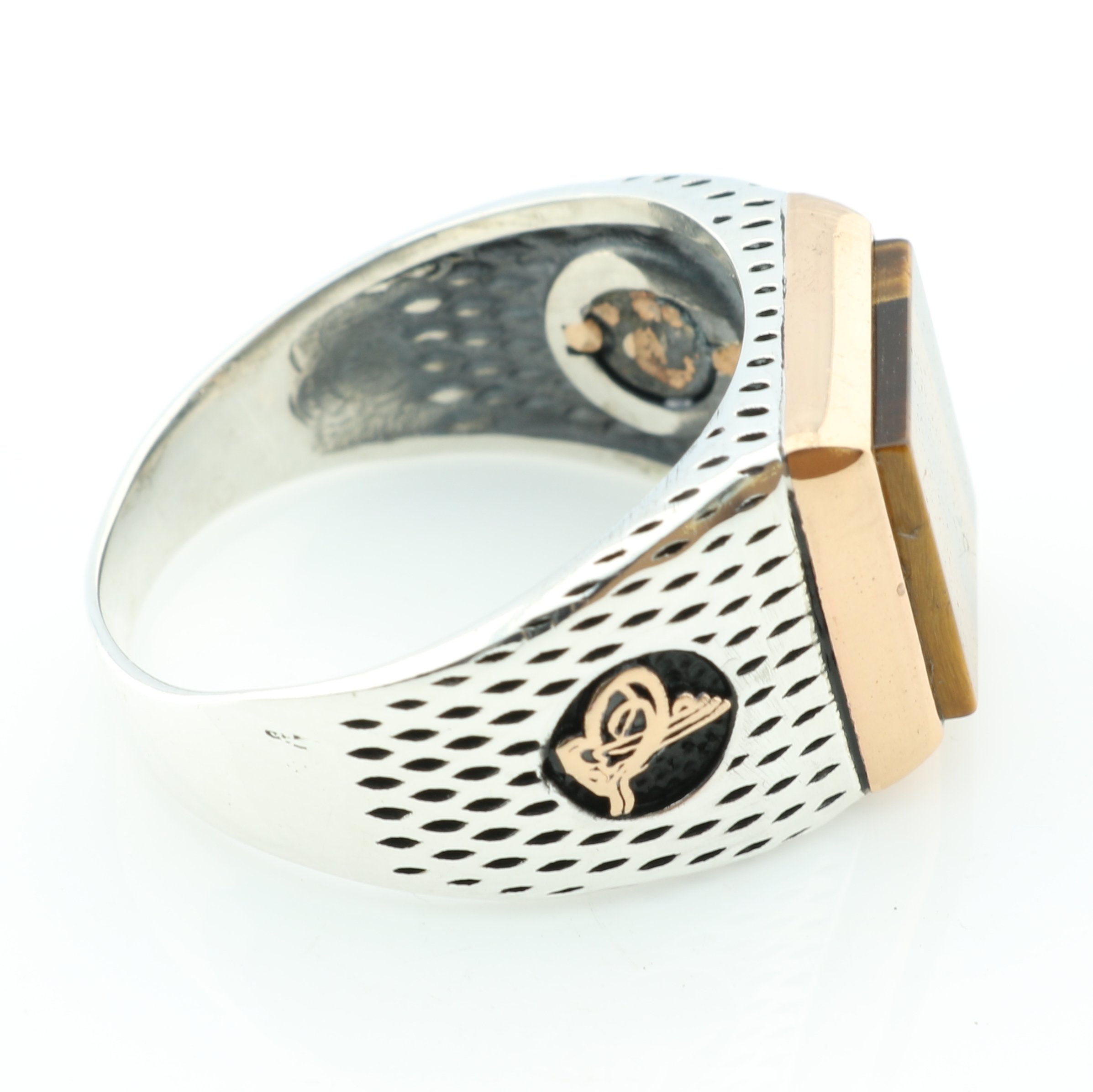 925K Sterling Silver Tiger Eye Ottoman Men's Ring for Gifts, Wedding & Fashion Jewelry - AKR K4S