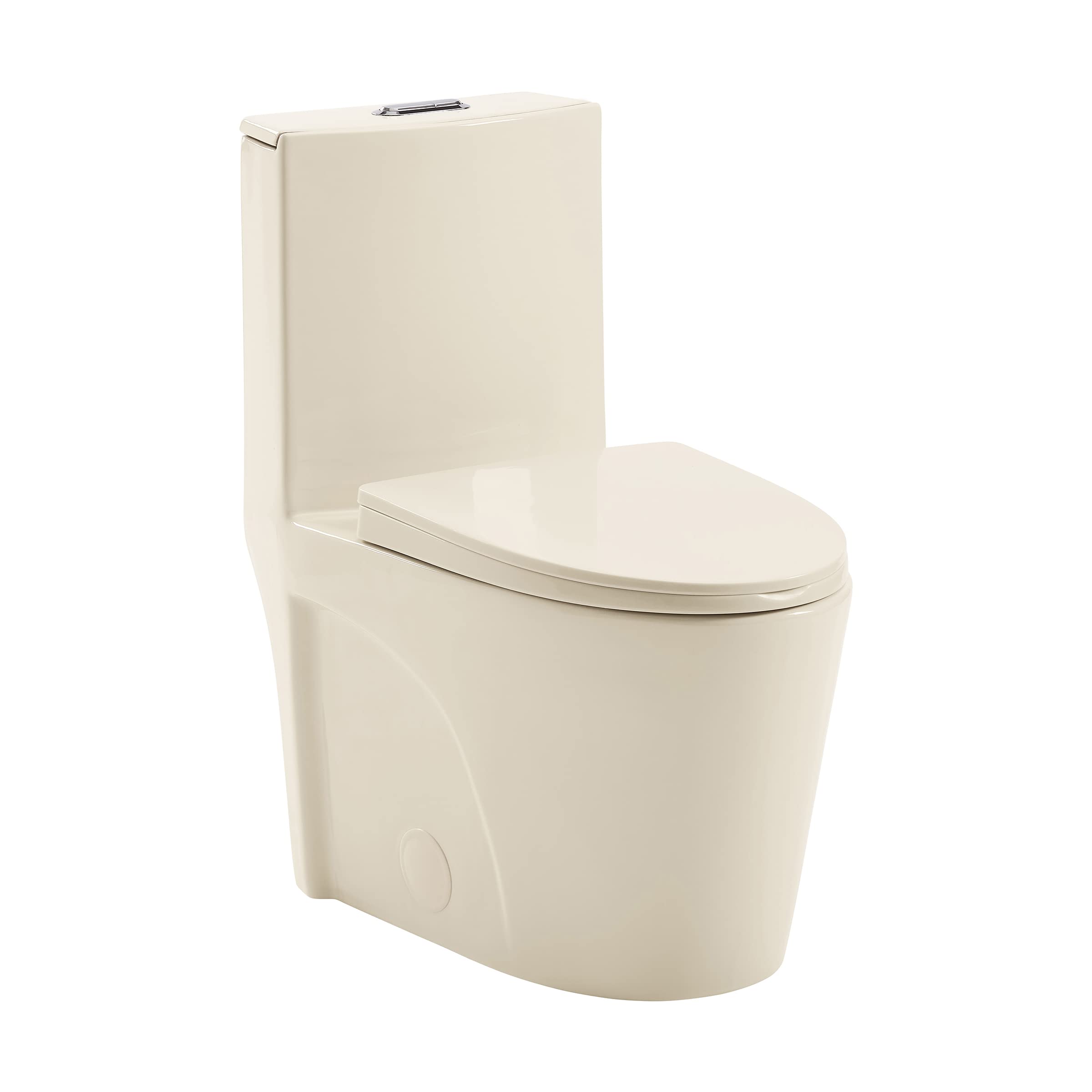 Swiss Madison St. Tropez One Piece Elongated Toilet - Dual Vortex Flush 1.1/1.6 GPF in Bisque | Modern Water Efficient Bathroom Toilet for Home & Commercial Use