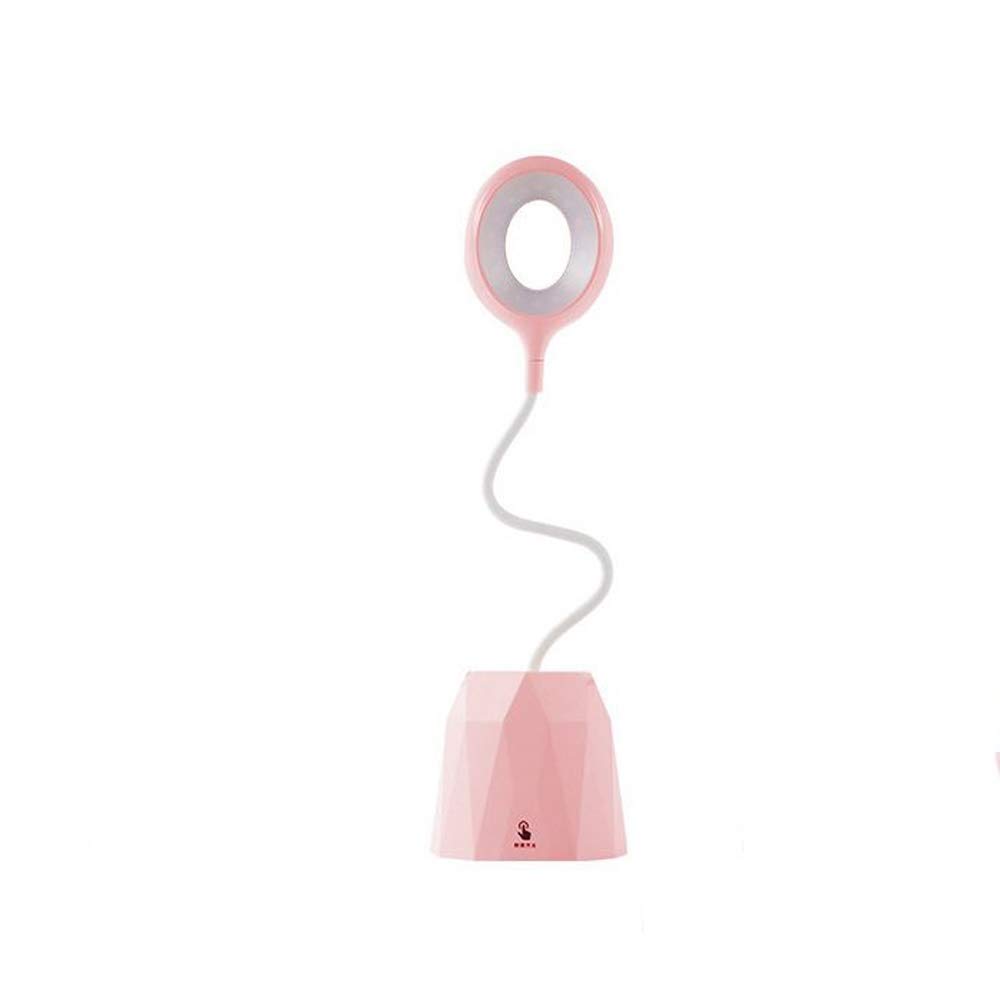 WNDFX Cute Pink LED Desk Lamp - Rechargeable, Dimmable Eye Protection Table Lamp for College Dorm, Kids Study, Bedside Reading & Home Decor - Portable Night Light for Students & Children