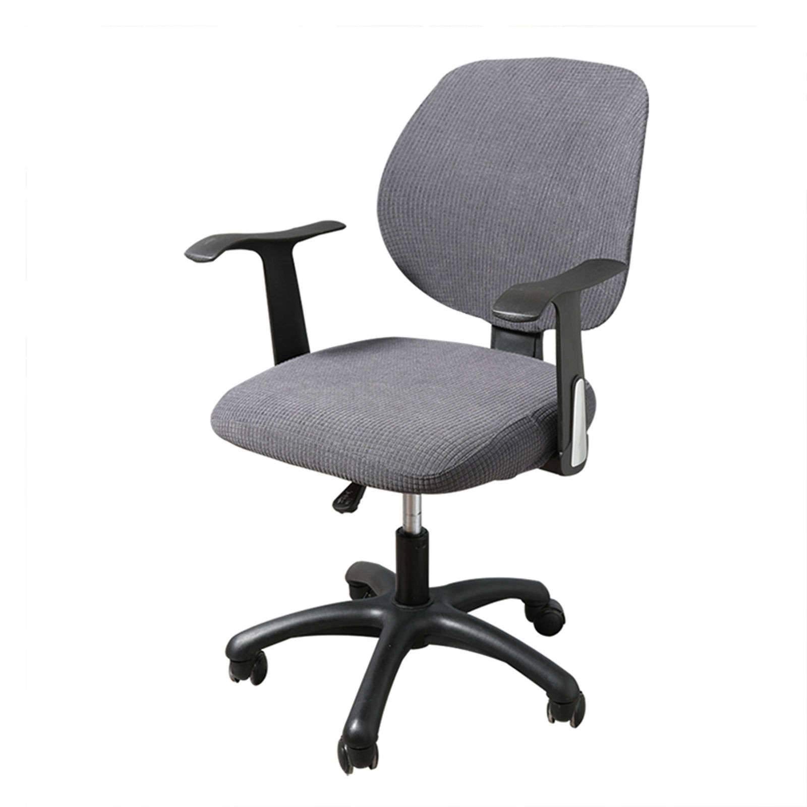 ZHFEL Stretch Universal Office Chair Cover - Spandex Jacquard Slipcover, Removable & Washable, Anti-Dust Durable Protector for Computer Chairs (Dark Gray) - Perfect for Home Office, Living Room & Workspace