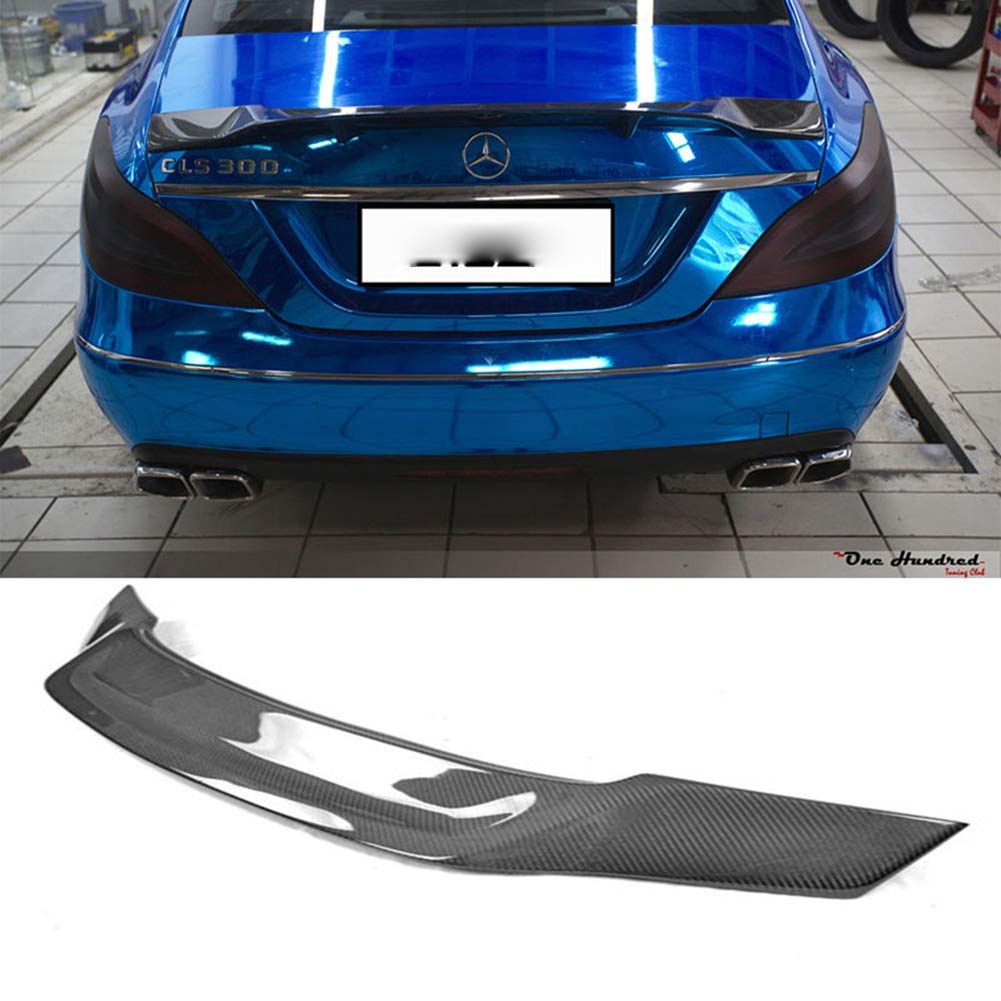 XTT Carbon Fiber Rear Trunk Lip Spoiler Wing for Mercedes Benz CLS W218 (2012-2015) - Renntech Style, Enhances Aerodynamics & Sporty Look - Perfect for Car Enthusiasts & Street Racing