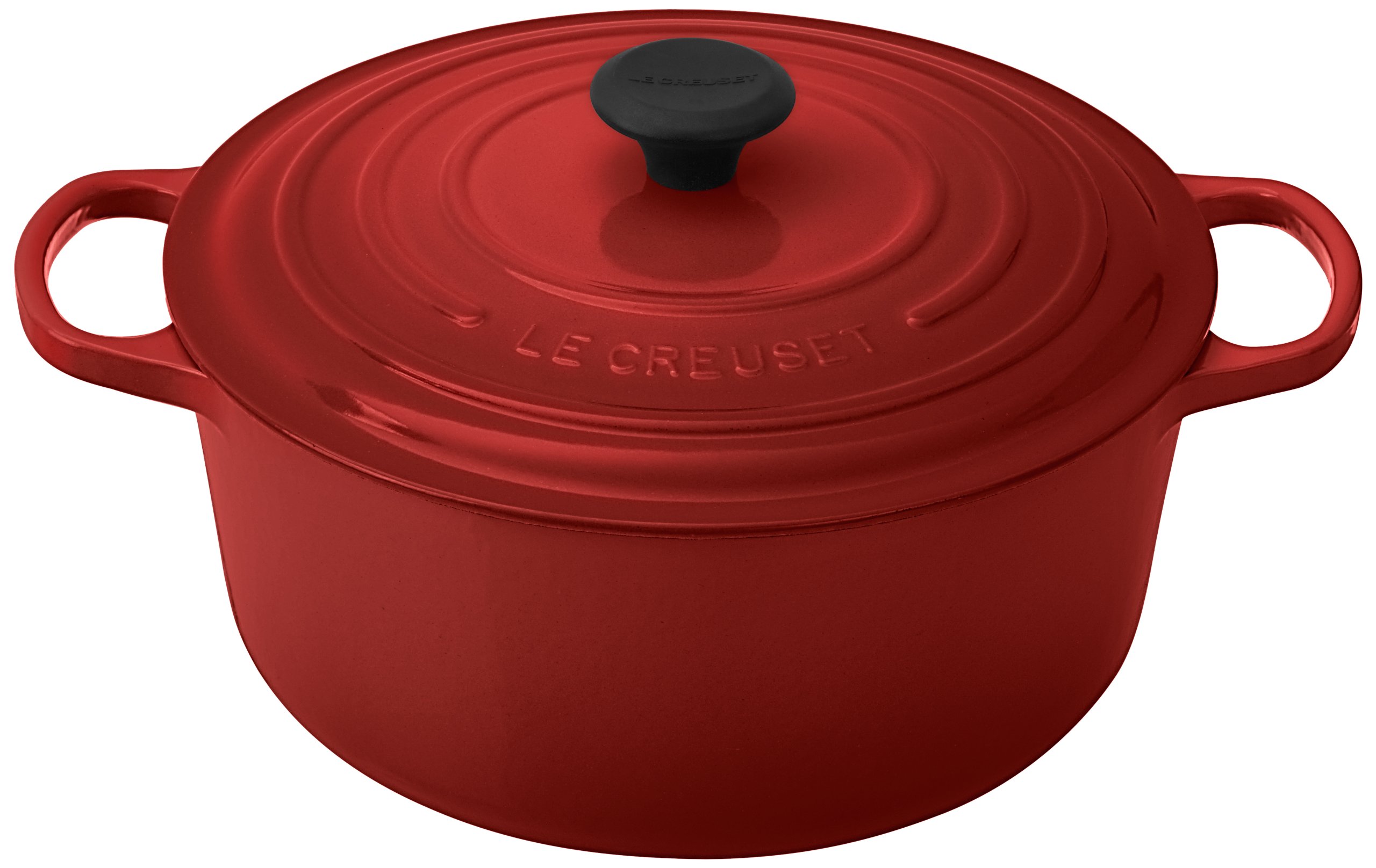 Le Creuset Signature Enameled Cast Iron Dutch Oven 7.25 Quart - Cerise Red | Premium Kitchen Cookware for Braising, Stewing & Baking | Perfect for Soups, Casseroles & Bread Making