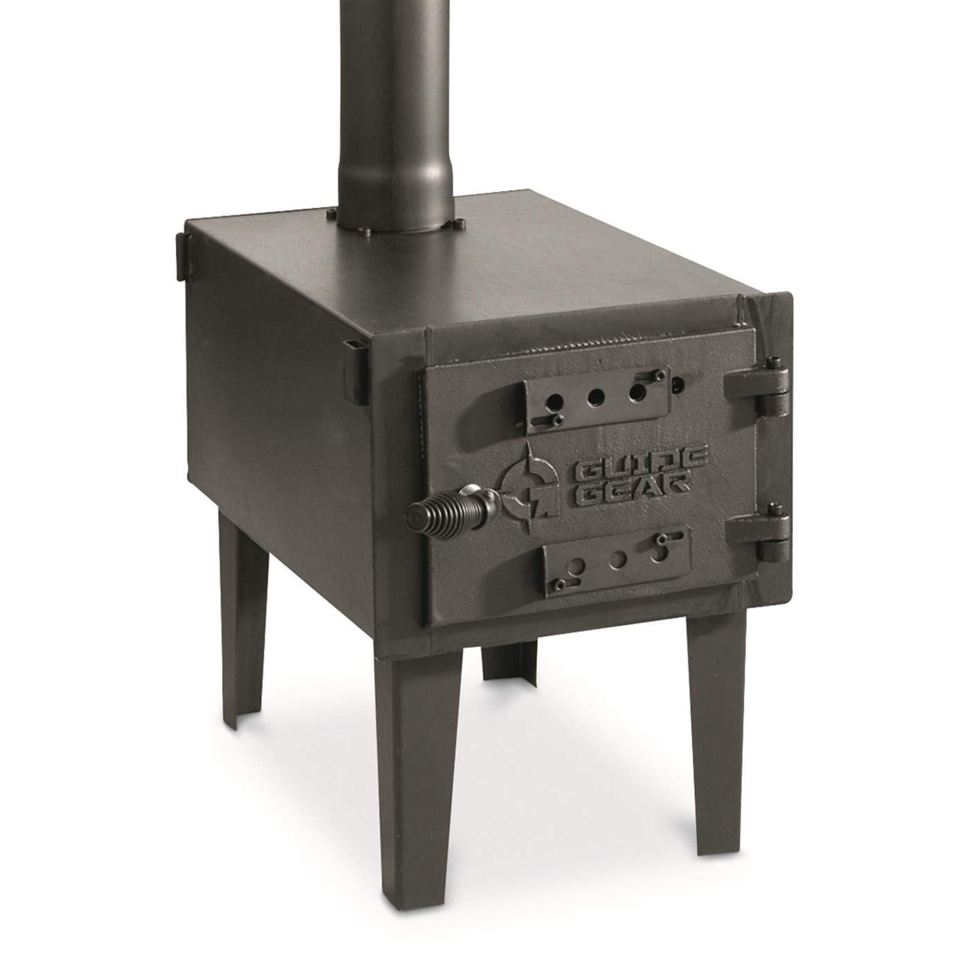 Guide Gear Portable Outdoor Wood Burning Stove with Chimney Pipe - Compact Camping Stove for Cooking, Backpacking, Hiking & Fishing | Perfect for Tents, RV Trips & Emergency Preparedness