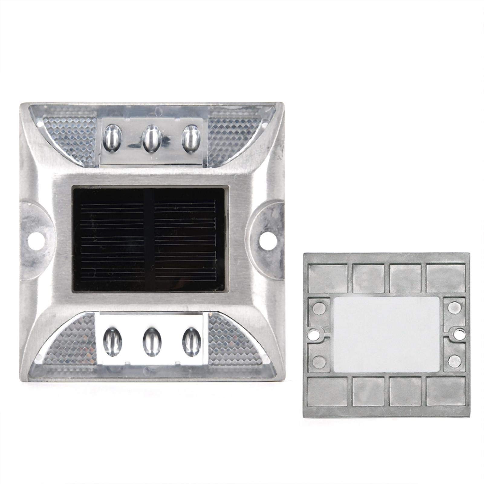 Waterproof Solar LED Ground Marker Lights - 2 Pack Outdoor Driveway Road Stud Lamps for Night Safety & Pathway Guidance | Perfect for Driveways, Walkways, Gardens & Parking Areas
