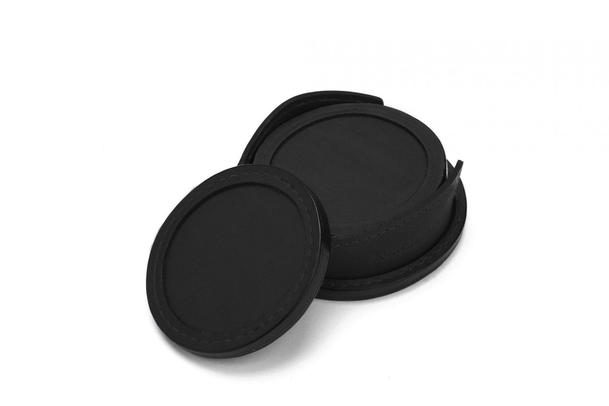 Premium Frost Leather Coaster Set - 4 Pack Genuine Leather Drink Coasters for Home & Office - Waterproof & Heat Resistant Bar Accessories for Coffee, Wine & Cocktails - Elegant Home Decor & Housewarming Gift