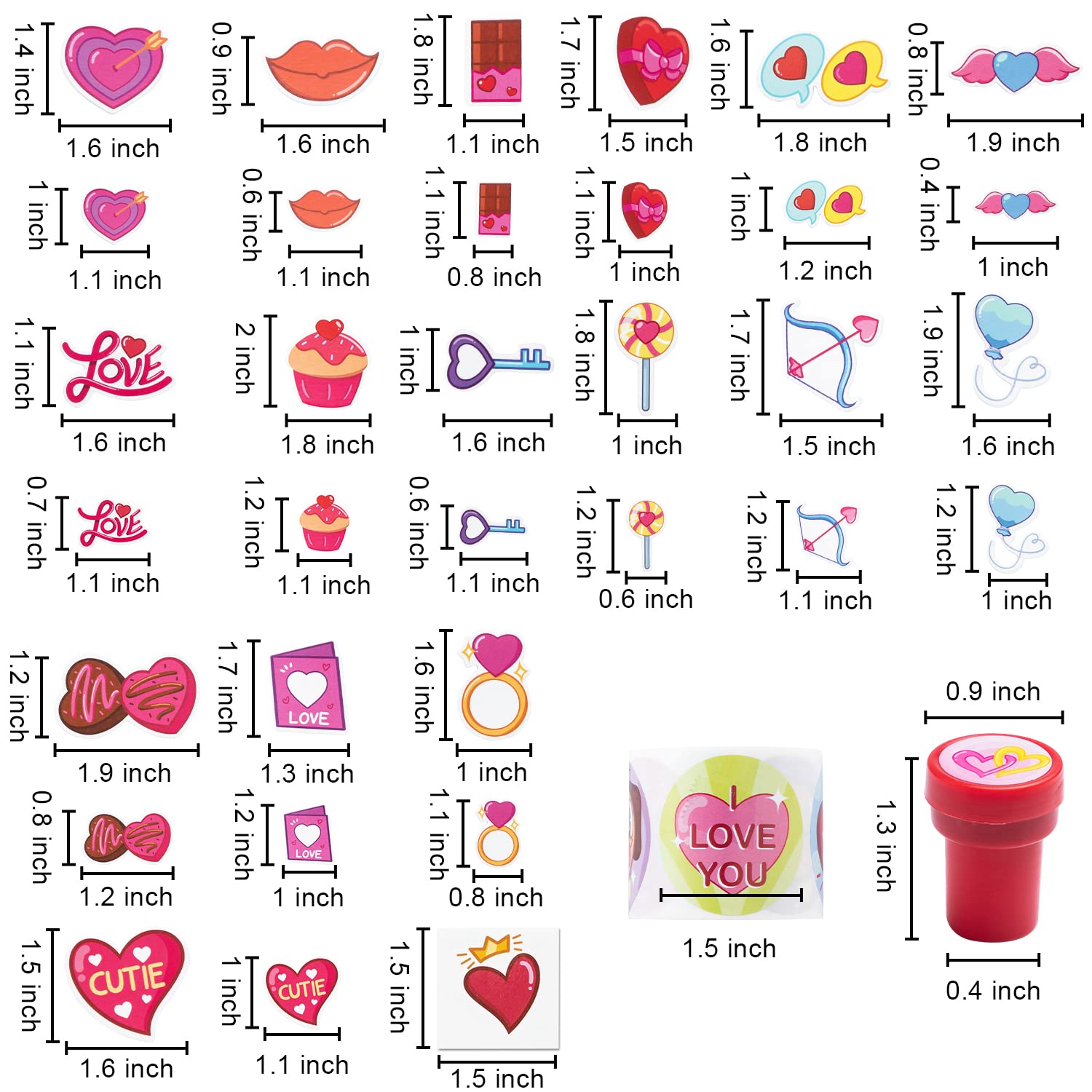 JOYIN 1000+ Pieces Valentine's Day Party Supplies Kit with Temporary Tattoos, Foam Stickers, Stampers & Stickers - Perfect for Valentine's Party Favors, Classroom Crafts, DIY Decorations, Wedding Photo Props, and Kids' Art Projects