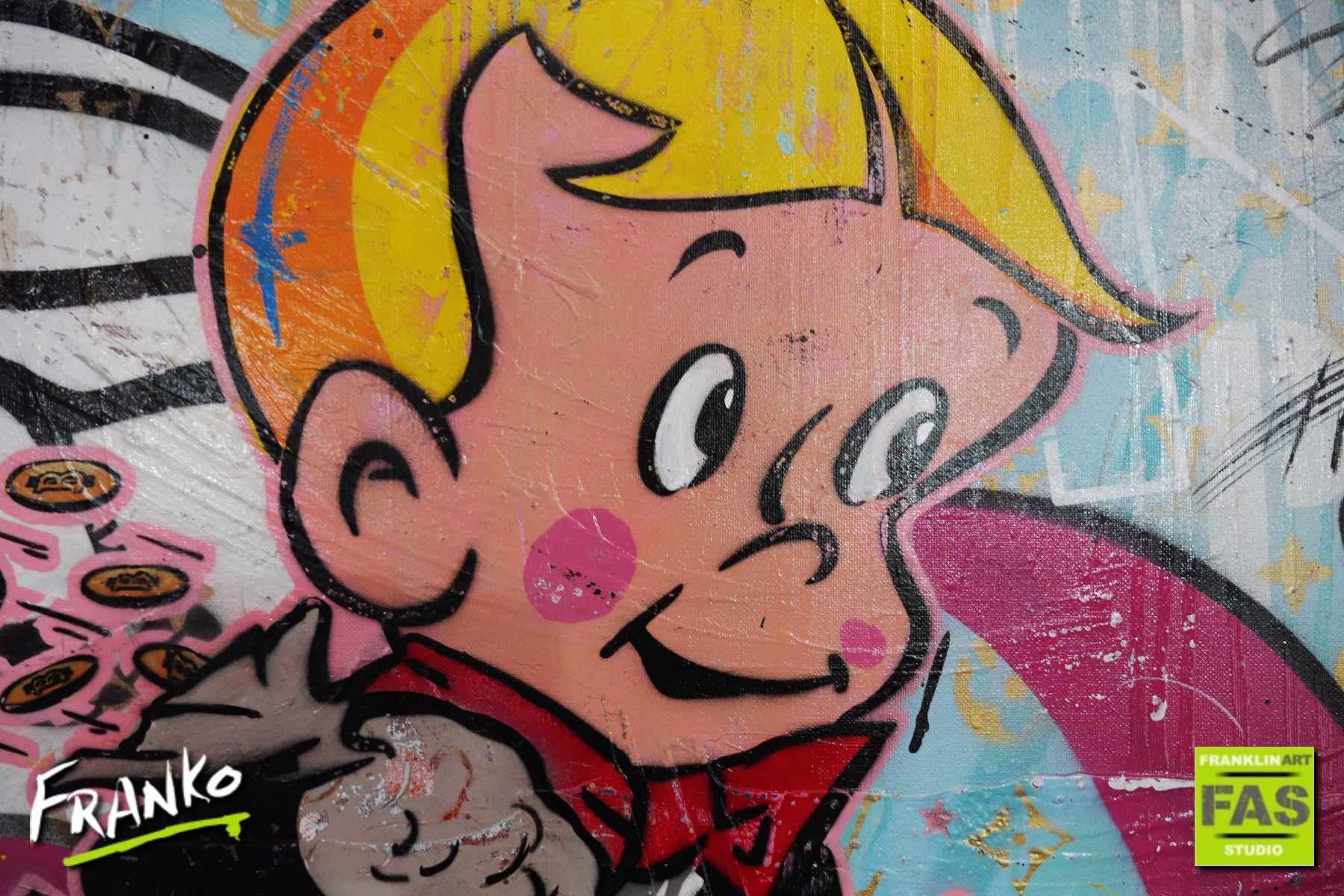 Fast Getaway 160cm x 100cm Richie Rich Bitcoin Art Print - Perfect for Home Decor, Office Wall Art & Crypto Enthusiast Gifts