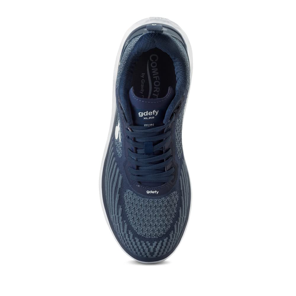 G-DEFY XLR8 Men's Supportive Running Shoes with VersoShock Technology – Arch Support for Plantar Fasciitis, Diabetic & Wide Feet | Pain Relief for Prolonged Standing/Walking | Free Custom Orthotics | Ideal for Jogging, Workouts & All-Day Comfort