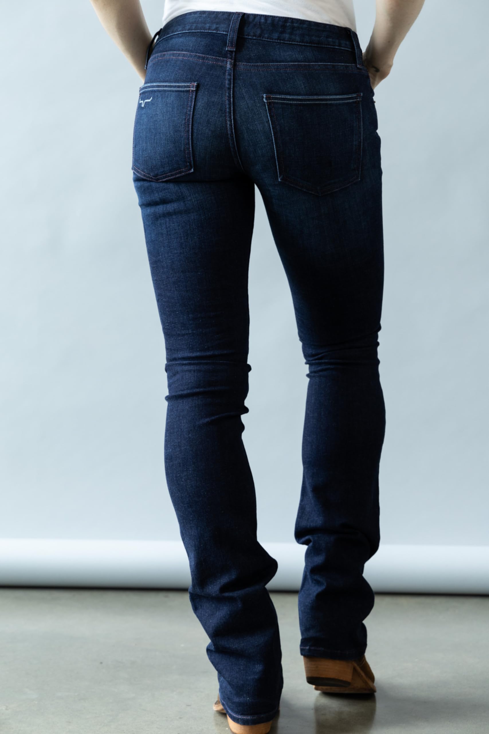 Kimes Ranch Women's Audrey Casual Western Low Rise Bootcut Jeans - Dark Wash Denim, Fitted Waist & Thigh, Modest Fit for Everyday Wear, Work & Country Style Outfits