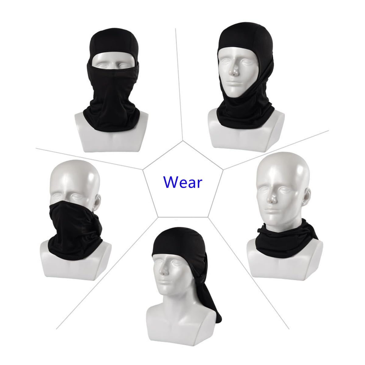 4 Pack UV Protection Balaclava Face Mask - Full Head Cover for Sun Protection, Fishing, Cycling, Hunting & Skiing - Breathable & Lightweight for Outdoor Sports & Winter Activities
