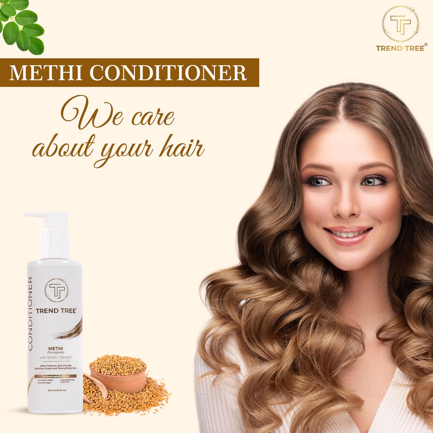 TRENDTREE® Biotin Keratin Hair Conditioner - Paraben Free, Enhances Shine & Strengthens Hair - 250ml | Perfect for Damaged, Dry Hair & Daily Nourishment