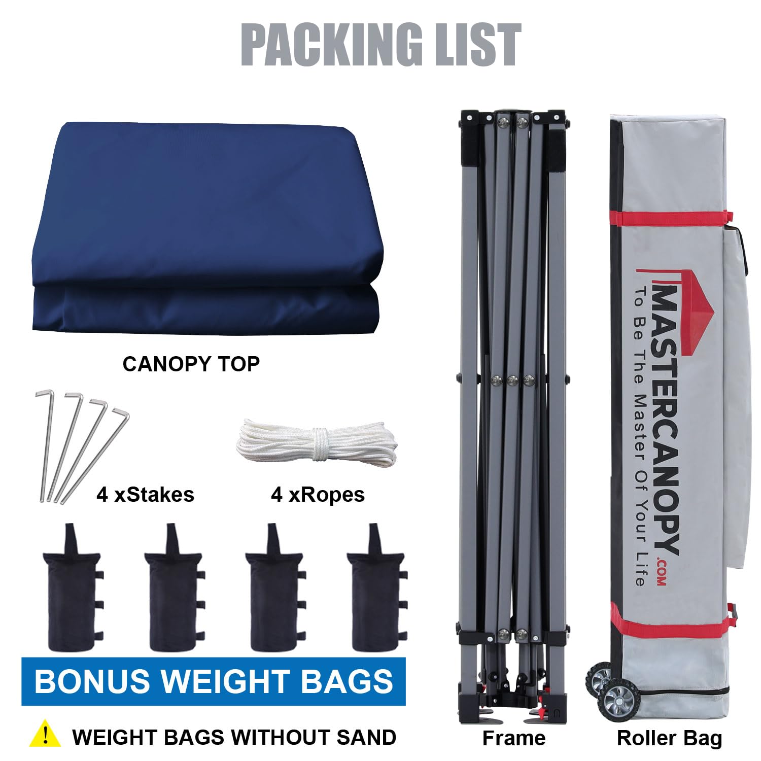 MASTERCANOPY Heavy Duty 10x10 Pop-Up Canopy Tent with Removable Sidewalls - Navy Blue Waterproof Outdoor Shelter for Camping, Picnics, Beach & Backyard Parties