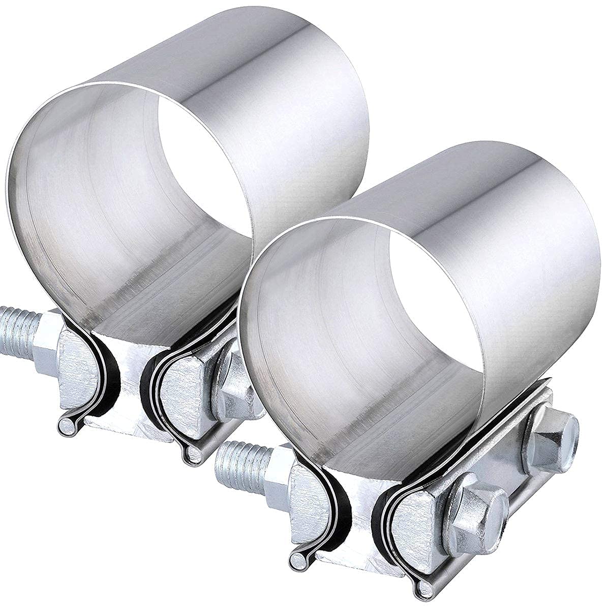 EVIL ENERGY 3.0 Inch Stainless Steel Exhaust Band Clamp Kit - Butt Joint & Lap Joint Clamps for Automotive, Motorcycle, Truck Exhaust Systems - High Performance Exhaust Repair & Upgrade Solution