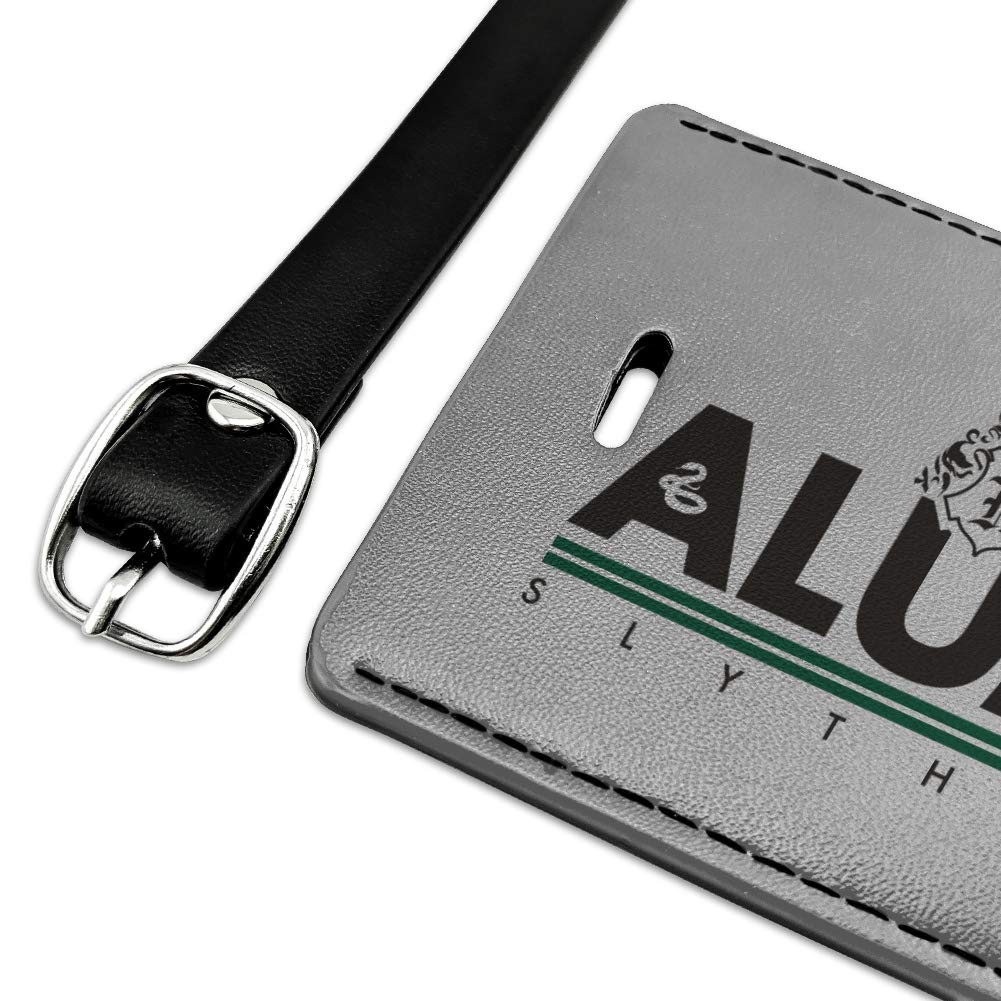 Harry Potter Slytherin Alumni Leather Luggage Tag - Rectangle Carry-On ID Tag for Suitcases, Backpacks & Travel Bags - Perfect for Harry Potter Fans & Travel Enthusiasts