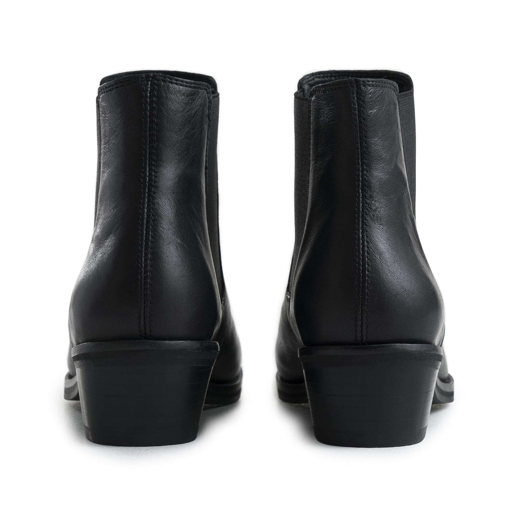 VELEZ Women's Top Grain Leather Ankle Boots - Comfortable Low Heel Casual Booties with Metallic Toe Cap - Handmade Stylish Shoes for Walking & Everyday Wear - Perfect for Office, Shopping & Date Nights