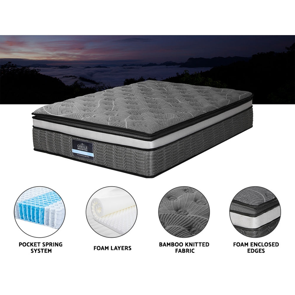 Camille Series Pocket Spring Mattress - 34cm Thick Double Size for Enhanced Comfort | Perfect for Master Bedrooms, Guest Rooms & Luxury Hotels