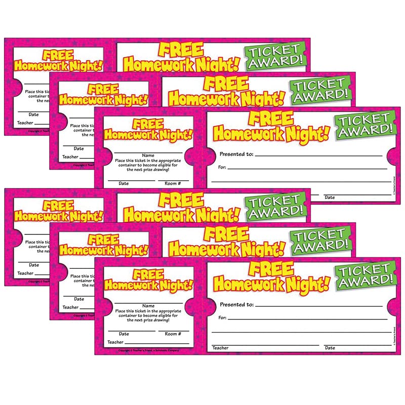 100 Ticket Awards Per Pack, 6 Packs - Classroom Reward System for Students | Perfect for Homework Incentives, Behavior Management & Positive Reinforcement in Schools