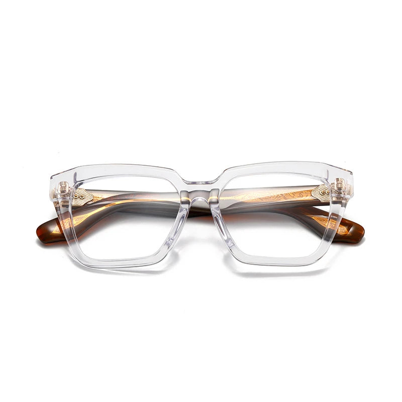 Stylish Aror Unisex Full Rim Square Cat Eye Acetate Eyeglasses Frame 842317 - Trendy Retro Glasses for Men & Women, Perfect for Office, Reading, and Fashion Accessories