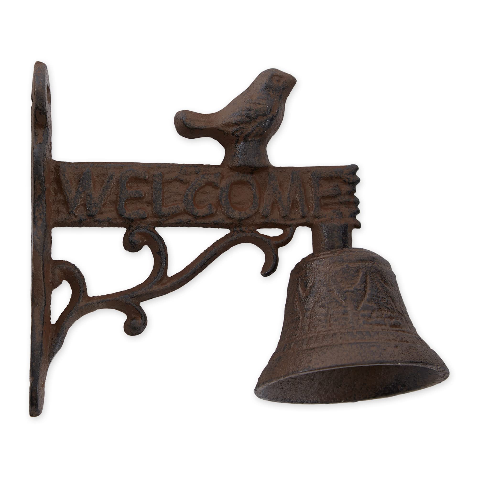 Vintage Cast Iron Door Bell with Bird Design - Rustic Welcome Sign for Farmhouse, Cottage & Garden Entryway